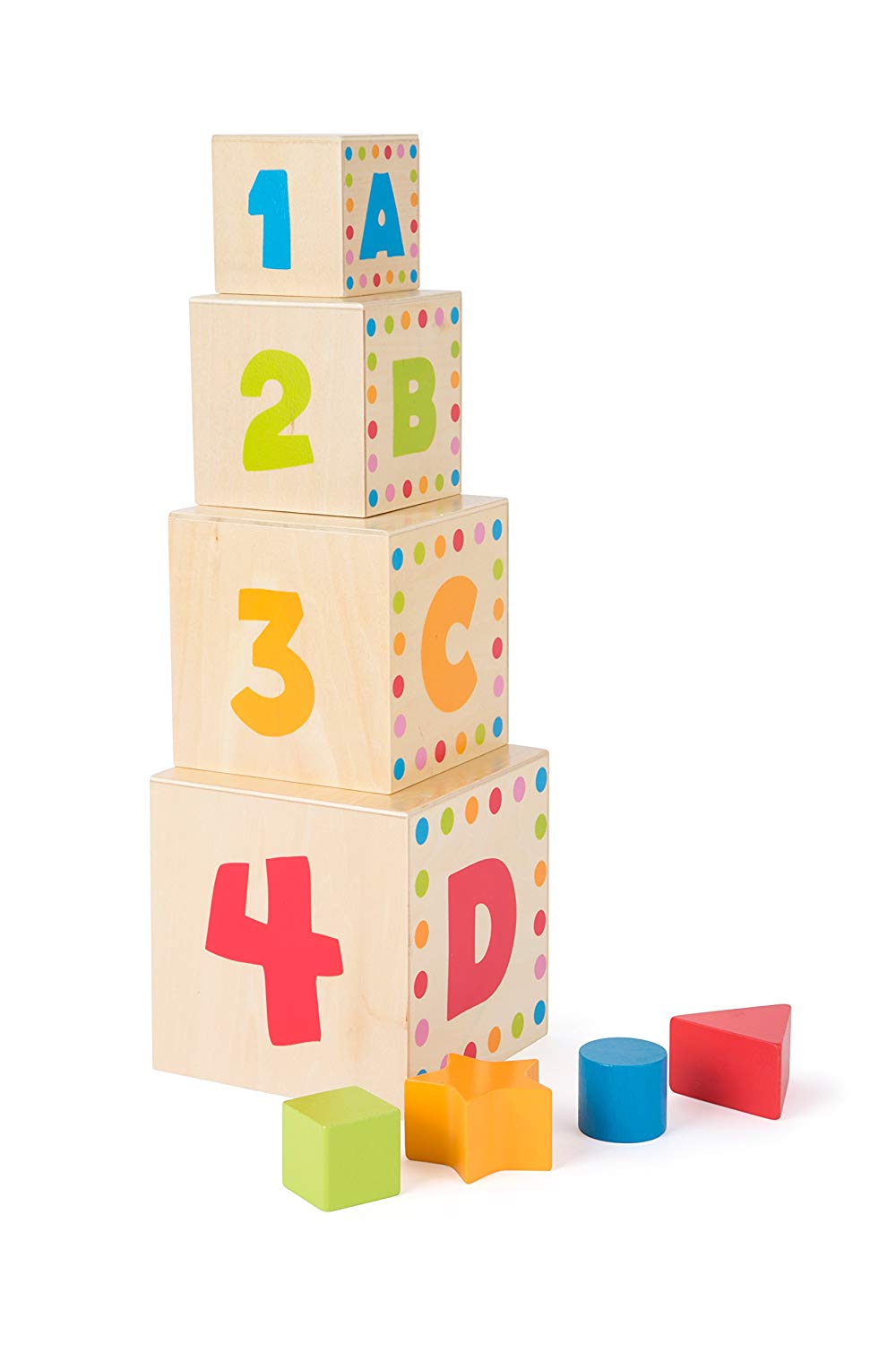 Small Foot 10627 Stacking Cubes made of Wood with animal motifs and an ...