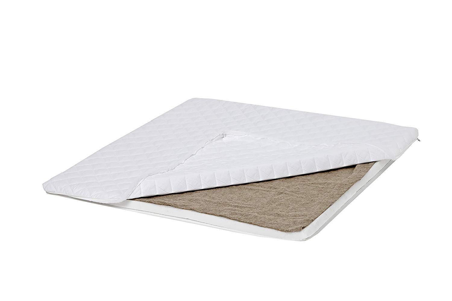 White Hoppekids Foam Mattress Surface Single 86 x 80 x 3 cm Flax is 100% Natural Material 