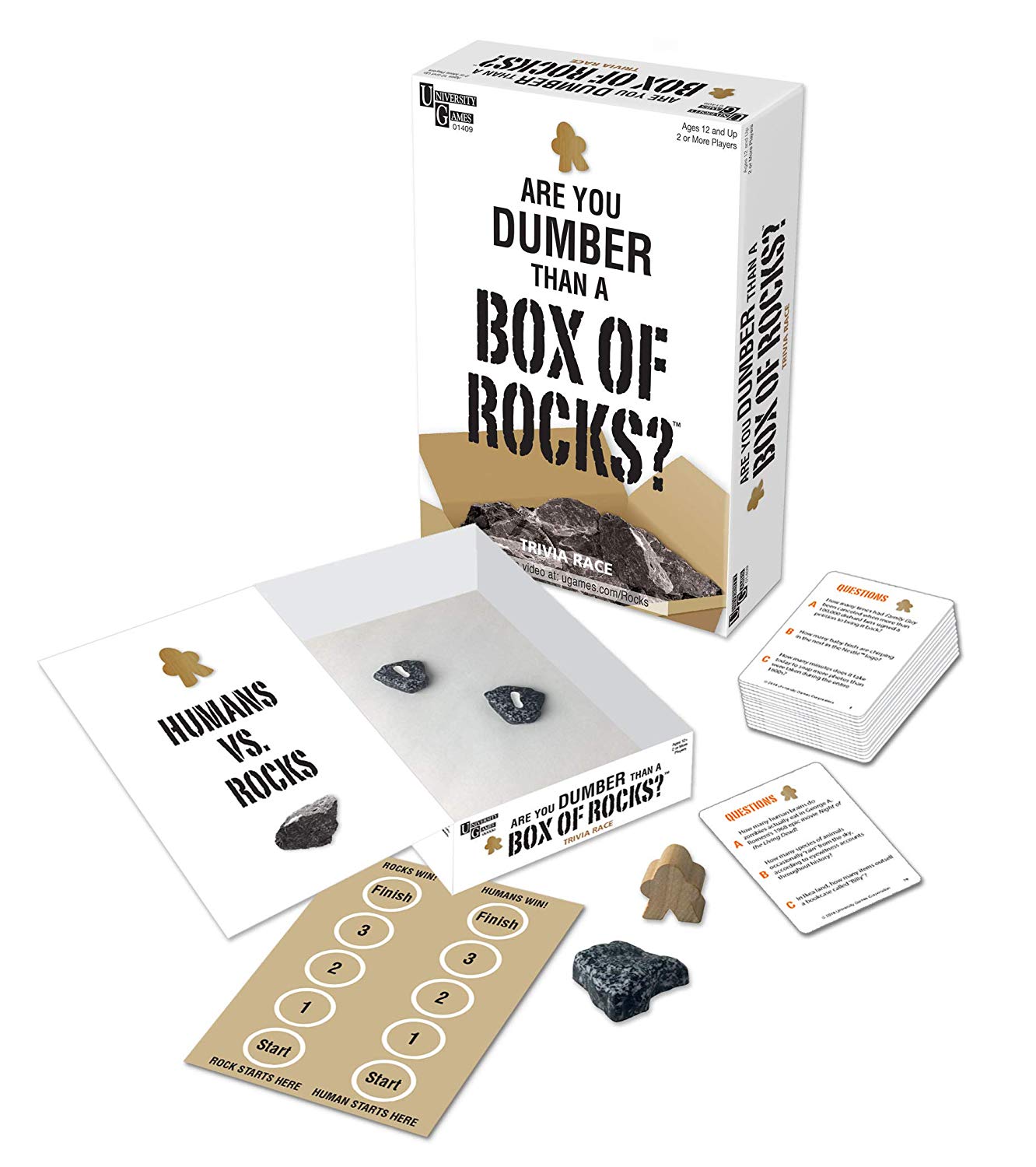 University Games 1490 Mickey Mouse Are You Dumber Than a Box of Rocks Trivia Game, White - Image 4