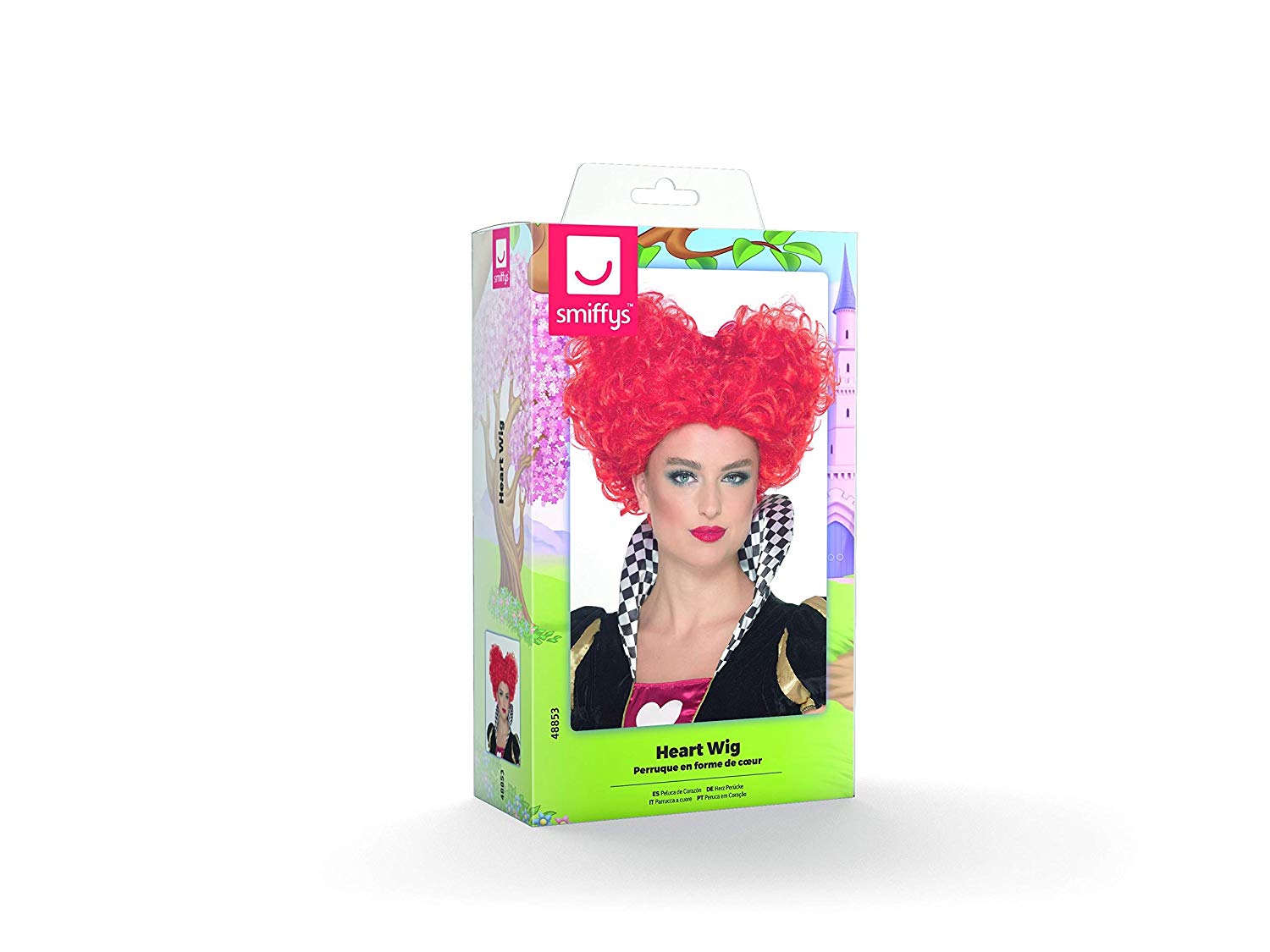 Smiffy's 48853 Heart Wig, Womens, Red, One Size - Image 2