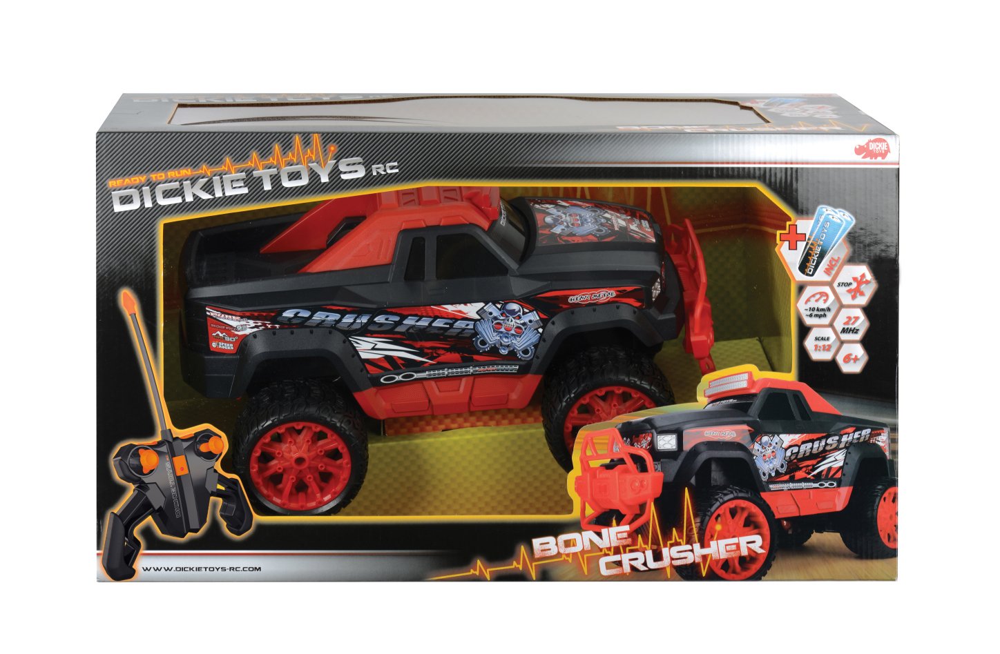 Dickie Toys 201119102 “Bone Crusher Rtr RC Monster Truck – TopToy