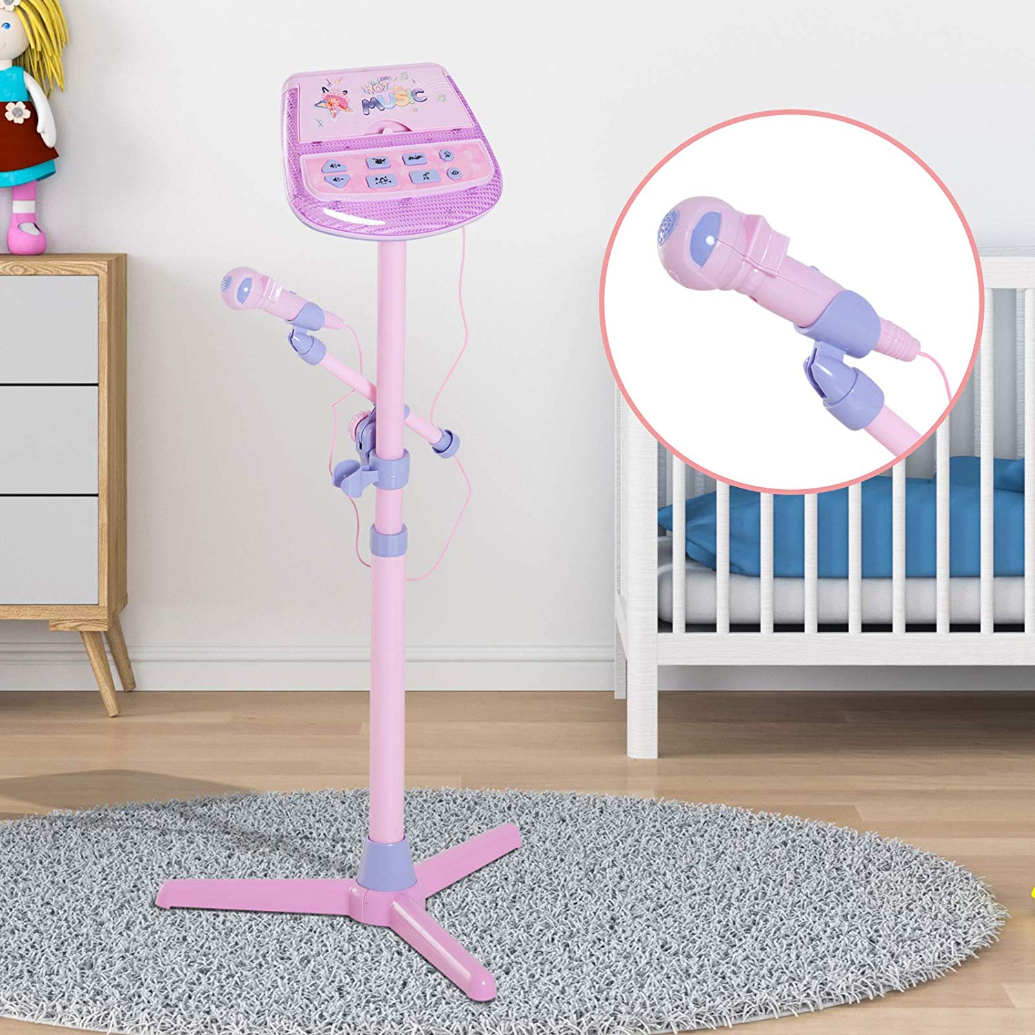 Kids Children Karaoke Stand Play Set with Microphone Musical Toy