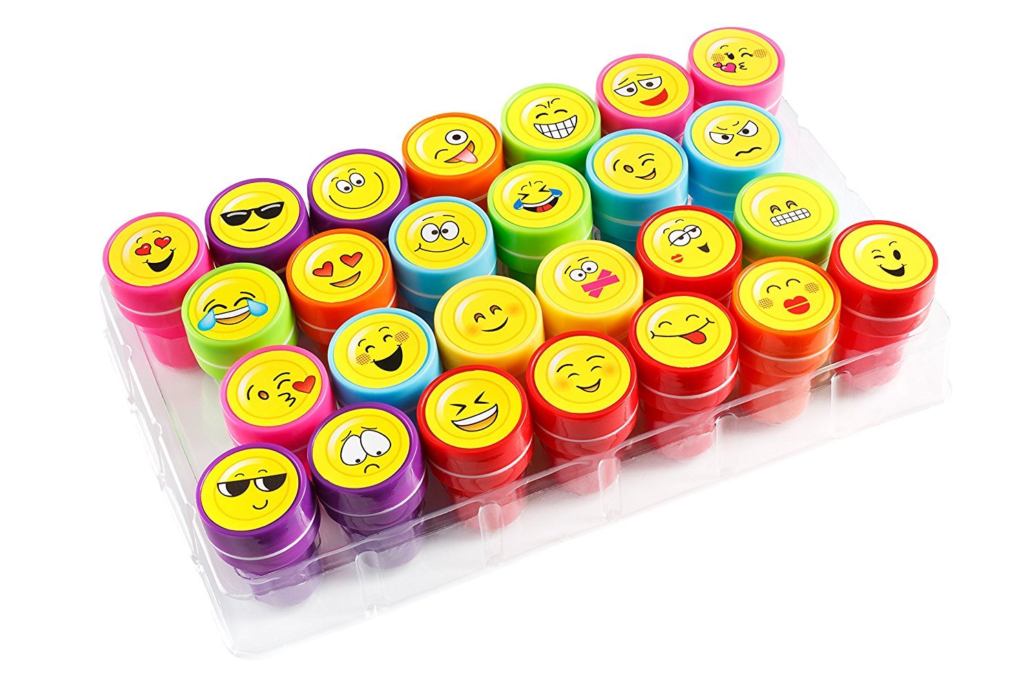 Moore Art 26 Piece Self Inking Emoji Plastic Stampers with Multi Color ...