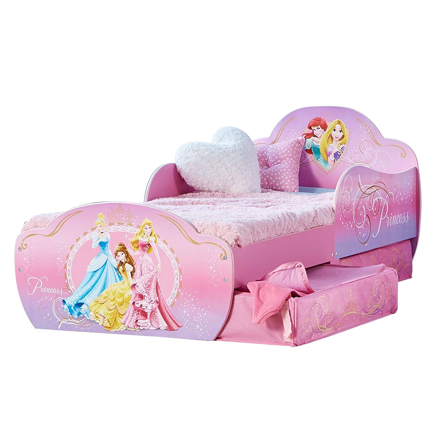 Disney Princess Kids Toddler Bed with Underbed Storage by HelloHome