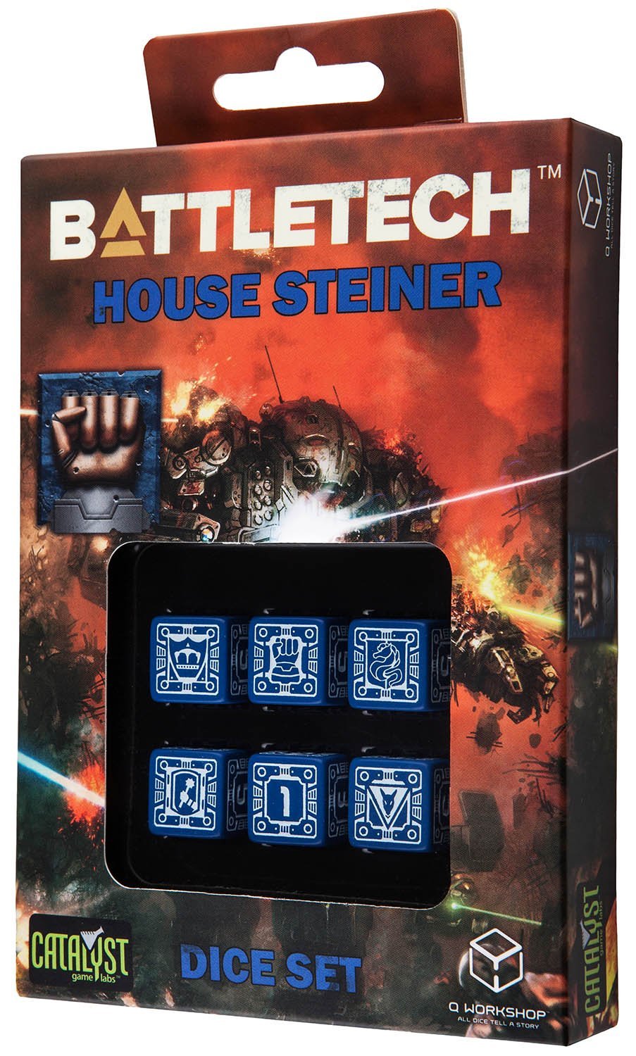 Q WORKSHOP Battletech House Steiner RPG Dice Set 6 x D6 – TopToy