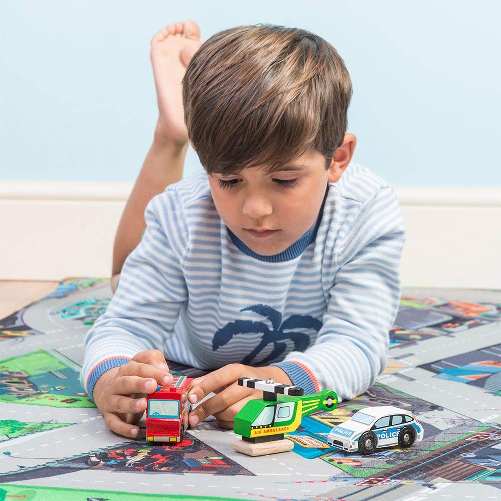 Le Toy Van Cars & Construction Wooden Emergency Vehicle Set Car Toy