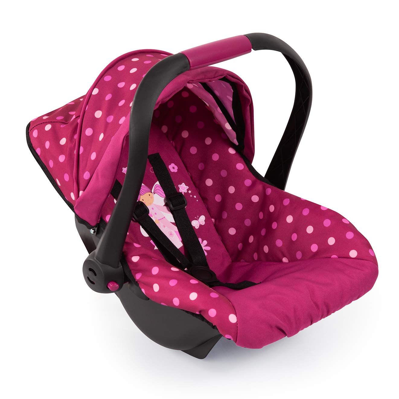 Bayer Design 67967AA Toy, car seat Easy Go for Neo Vario pram with Cover, Doll Accessories, Bordeaux with Modern Pattern