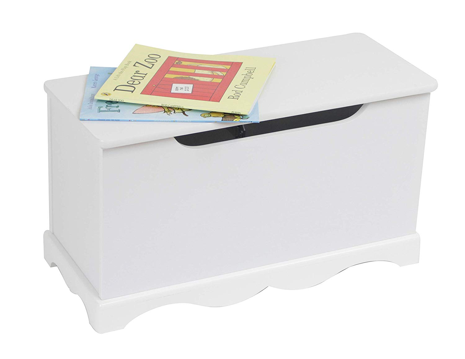 Liberty House Toys Wooden White Toy Box, Wood, 32cm H x 59cm W x 26cm L