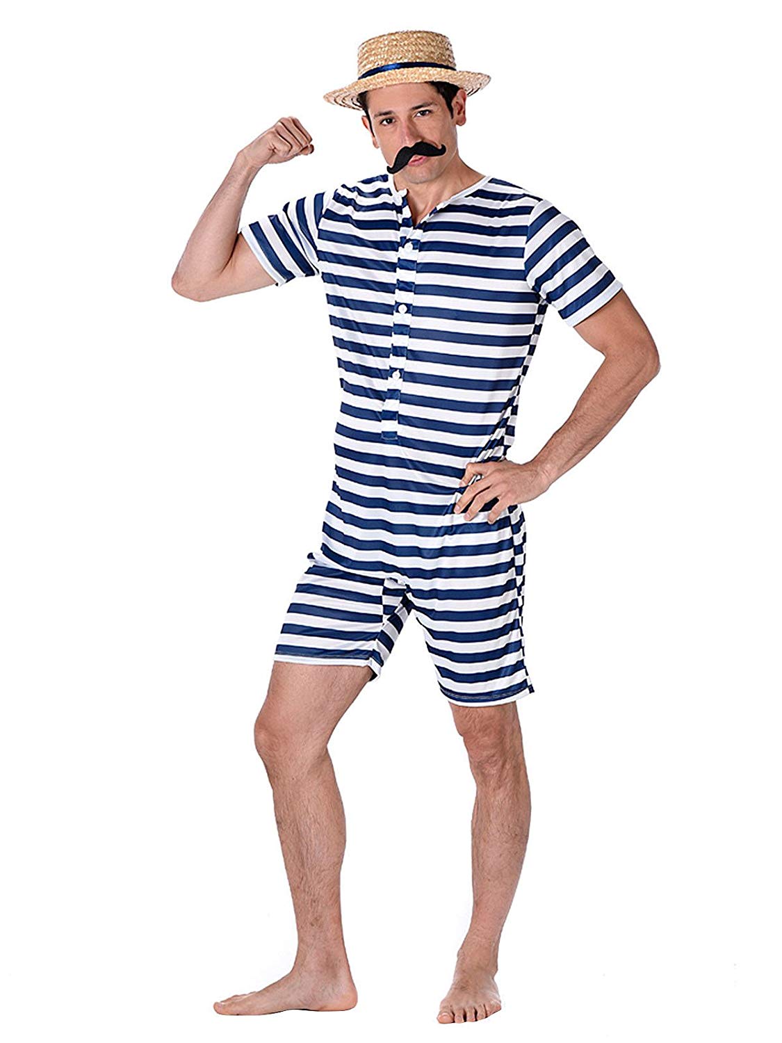 Karnival 82100 Male Old Time Bathing Suit Costume Men Multi Medium Toptoy