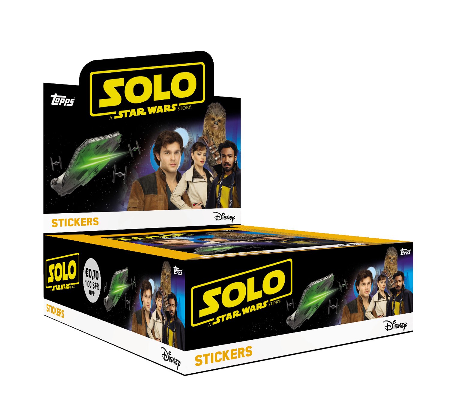 Topps D106295-DE/DI Solo A Star Wars Story-30 Booster dans Display Sticker Collector Multicolore