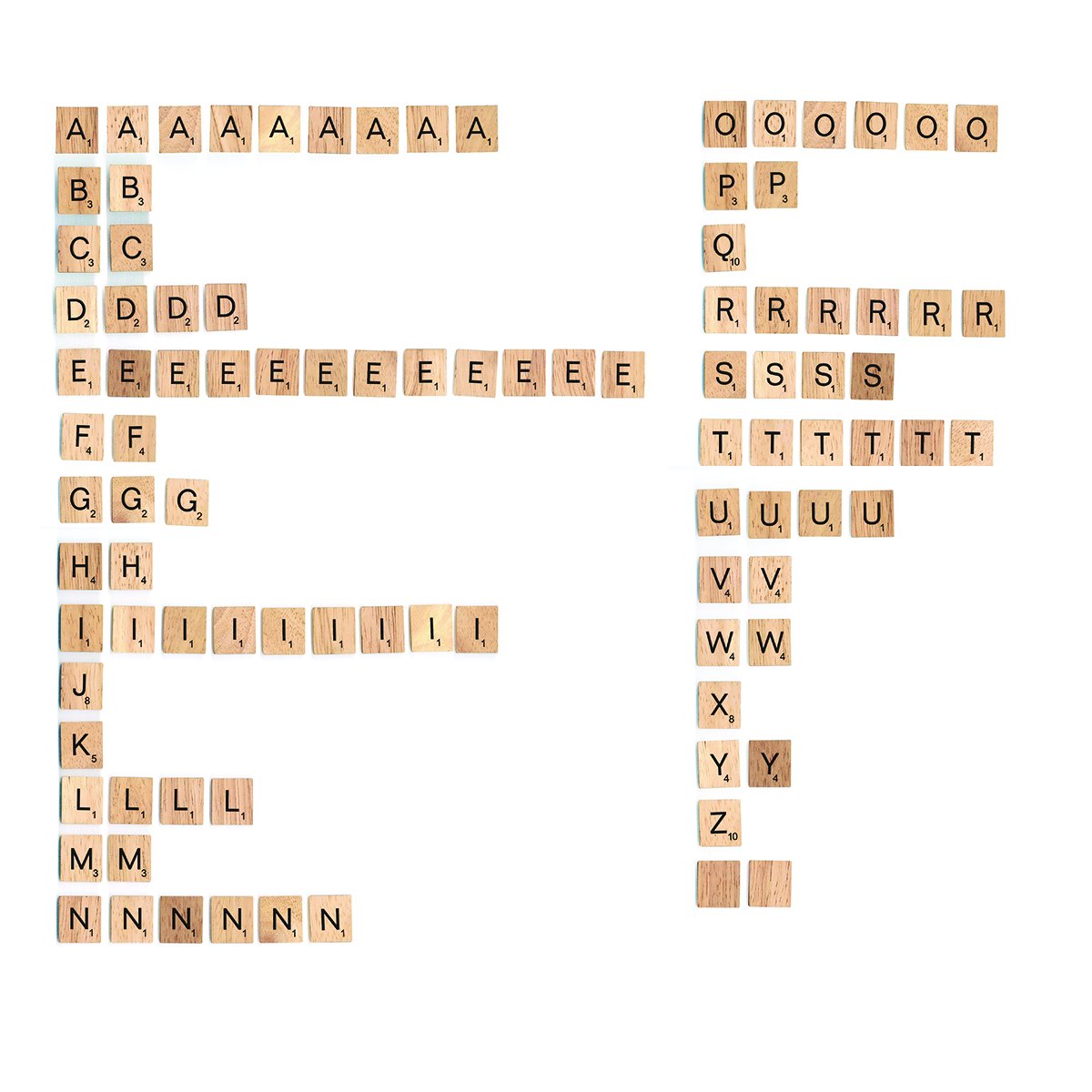Scrabble Tiles Letters 100 Craft Wooden Piece