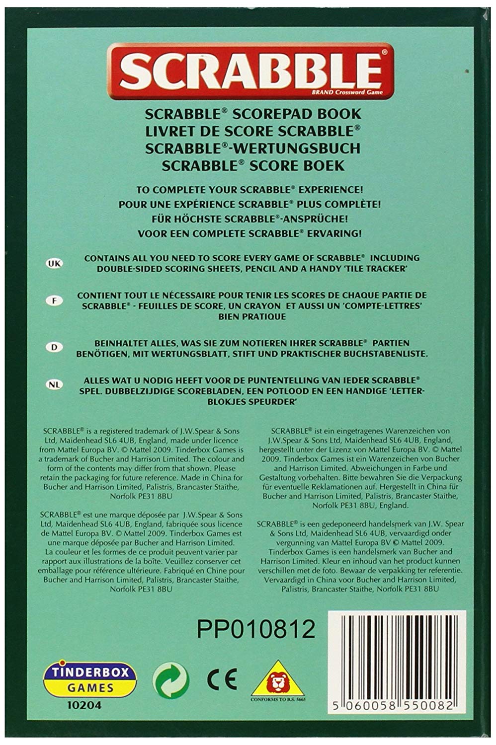 Tinderbox Games 152212 Games Scrabble Score Pad - Image 2