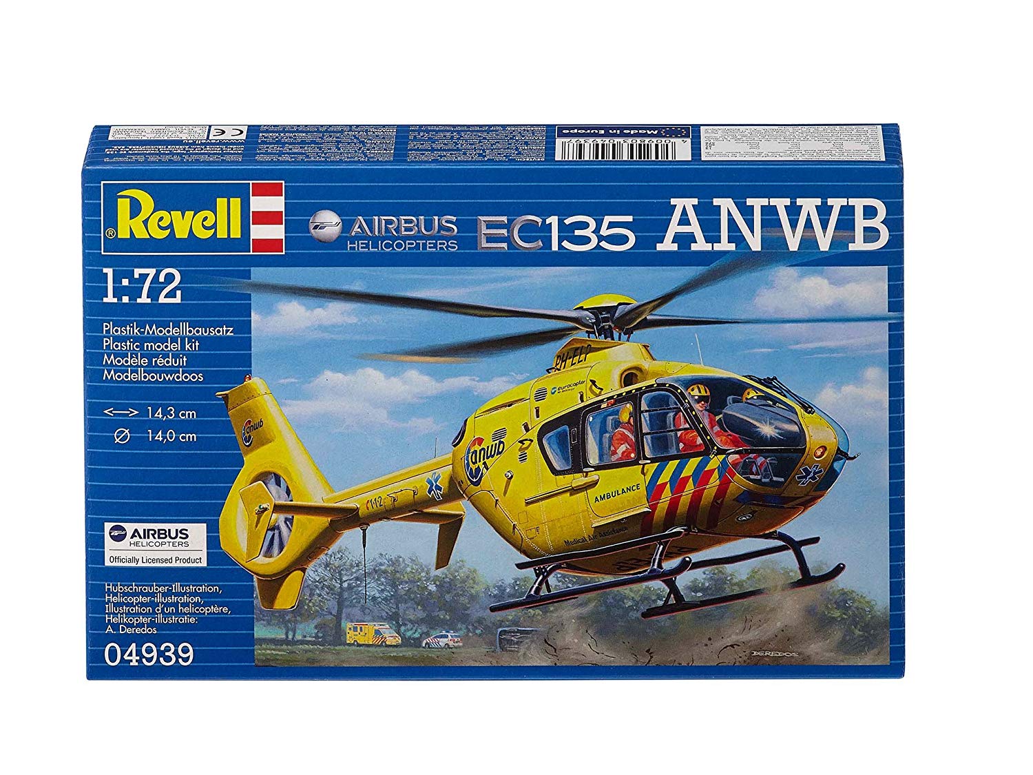 14.3 cm Revell Airbus Helicopters EC135 ANWB Model Kit 1:72 Scale 