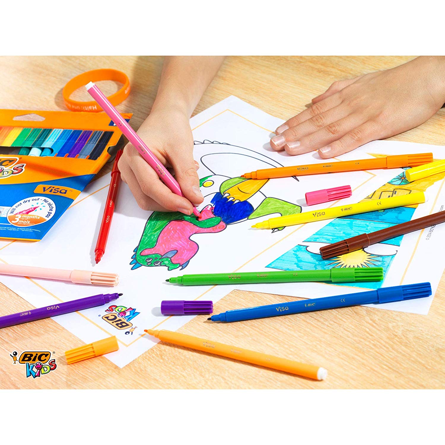 BIC Kids Visa 12-pack Coloring Felt Pens Washable 