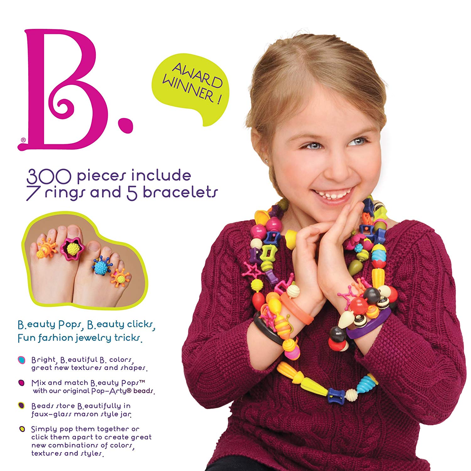 B. Toys BX1254Z Pop Beads Jewelry Making Kit for 4, 5, 6, 7 Year Old