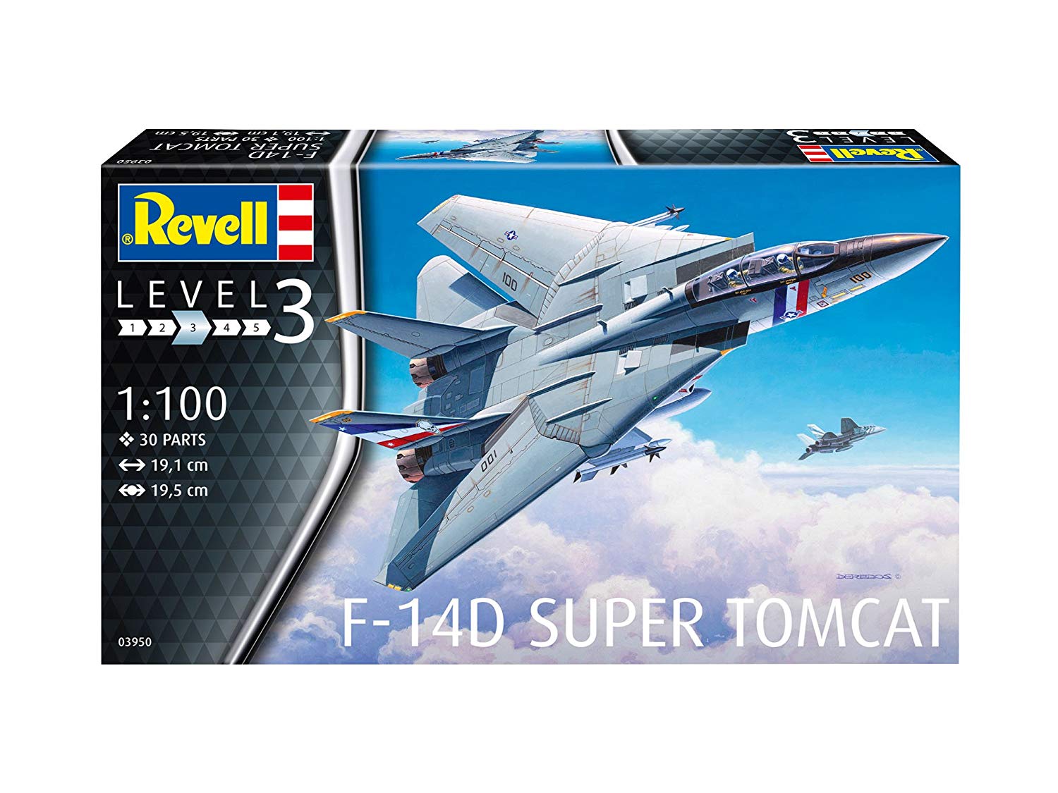Revell F-14D Super Tomcat Modellbausatz 1:100 - Level 3 Flugzeug Modell
