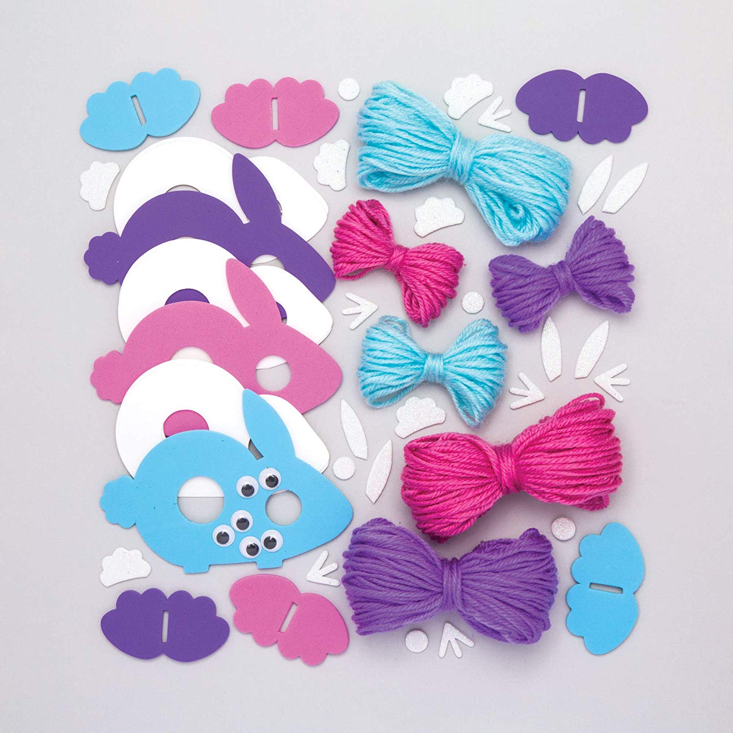 Baker Ross AW198 Bunny Pom Pom Kits (Pack of 3) Easter Crafts for Kids to Make - Image 2