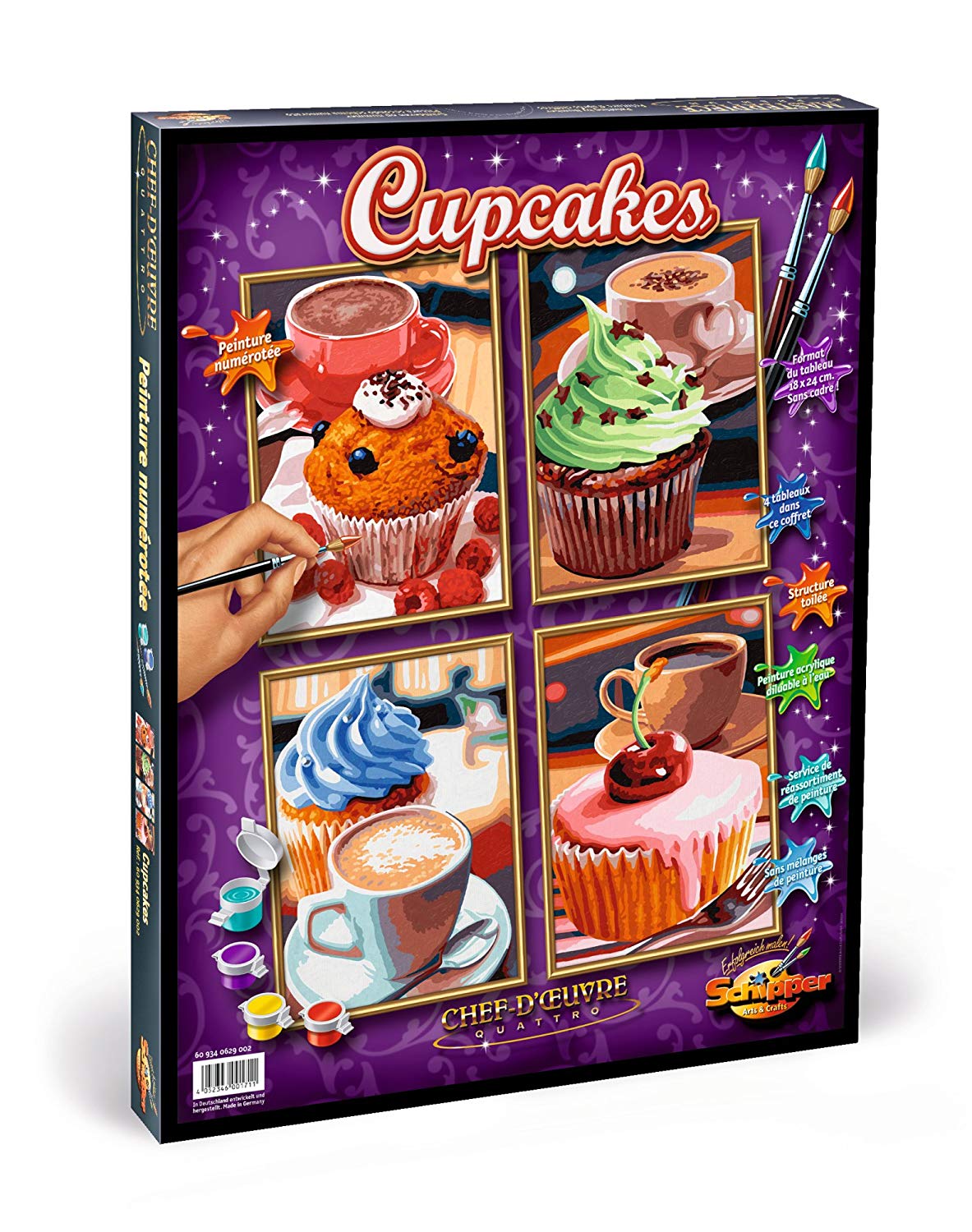 Schipper 609340629 “Cupcakes Quattro Paint By Numbers Board TopToy