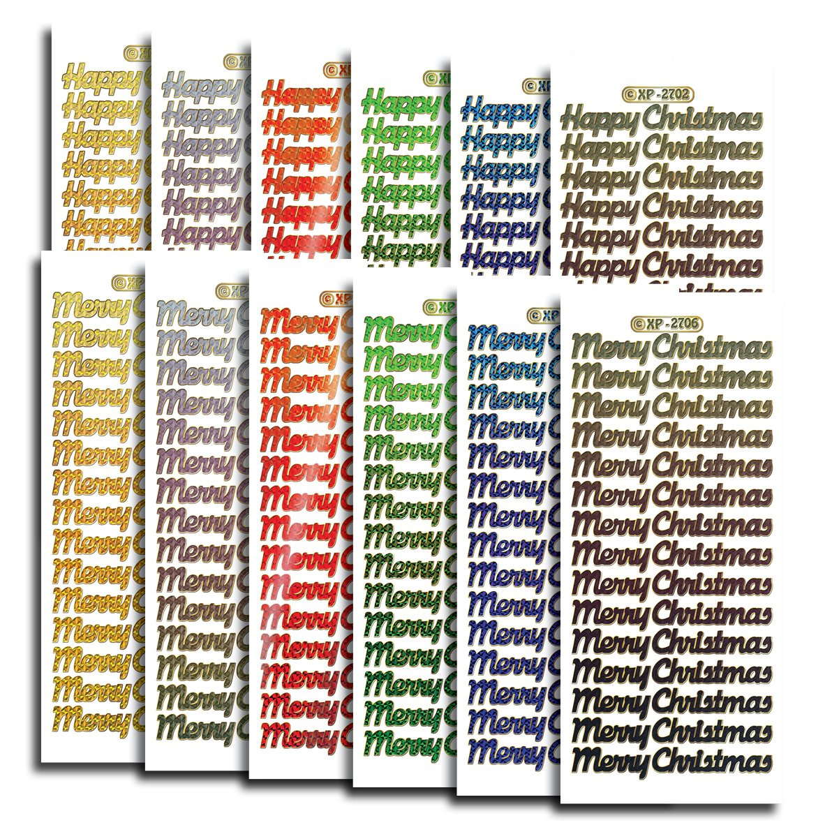 Creative Products Prismatic Christmas Pictures Craft Stickers Multi-Colour Stickers 