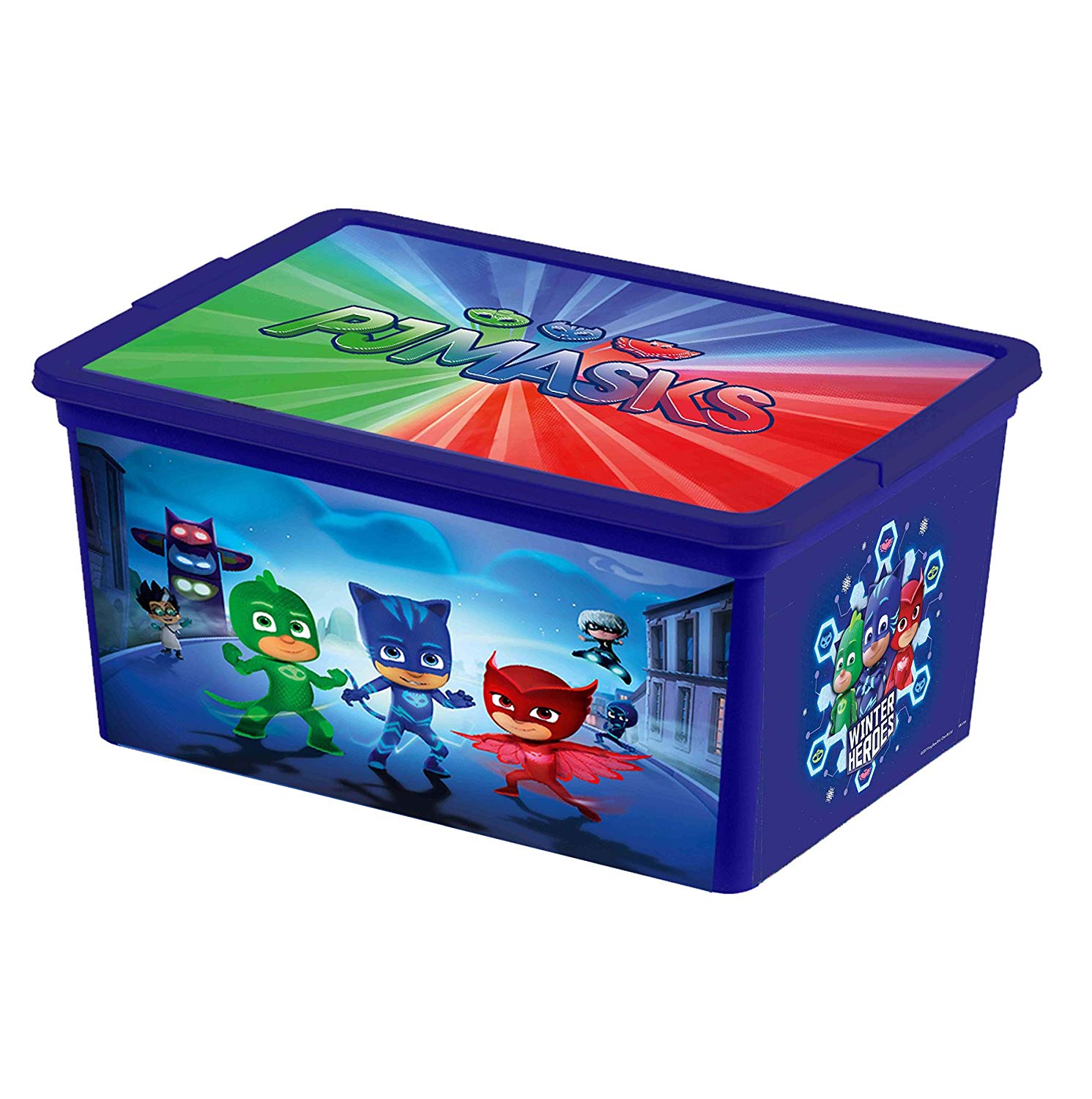 My Note Deco pjmasks Plastic 18L PJ Storage Box, Masks, 064853