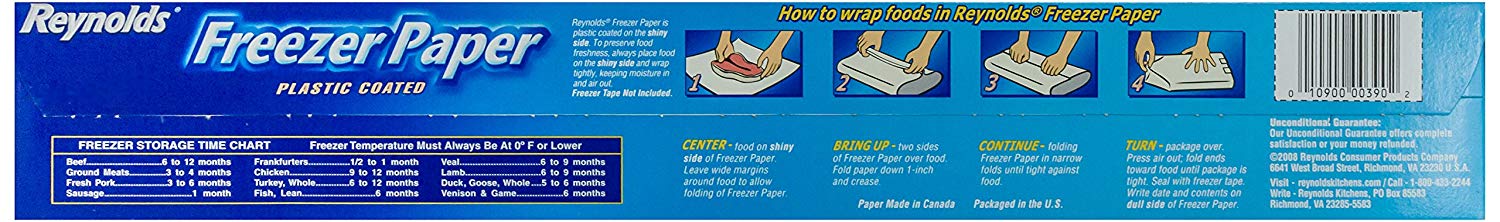 Reynolds Freezer Paper Plastic Coated 50 Sq Ft (Pack of 1) – Bryan House  Quilts