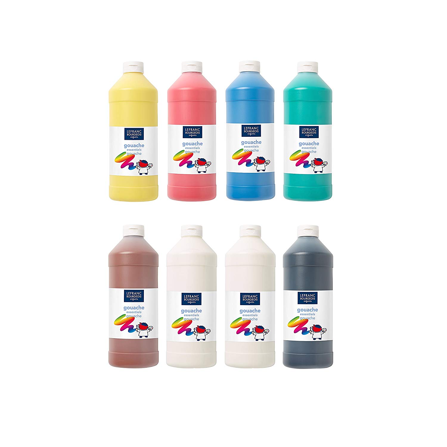 Set De Gouache Lefranc & Bourgeois – 8 Pastillas De 40 Mm + Pincel, Para Niños De 4 A 7 Años