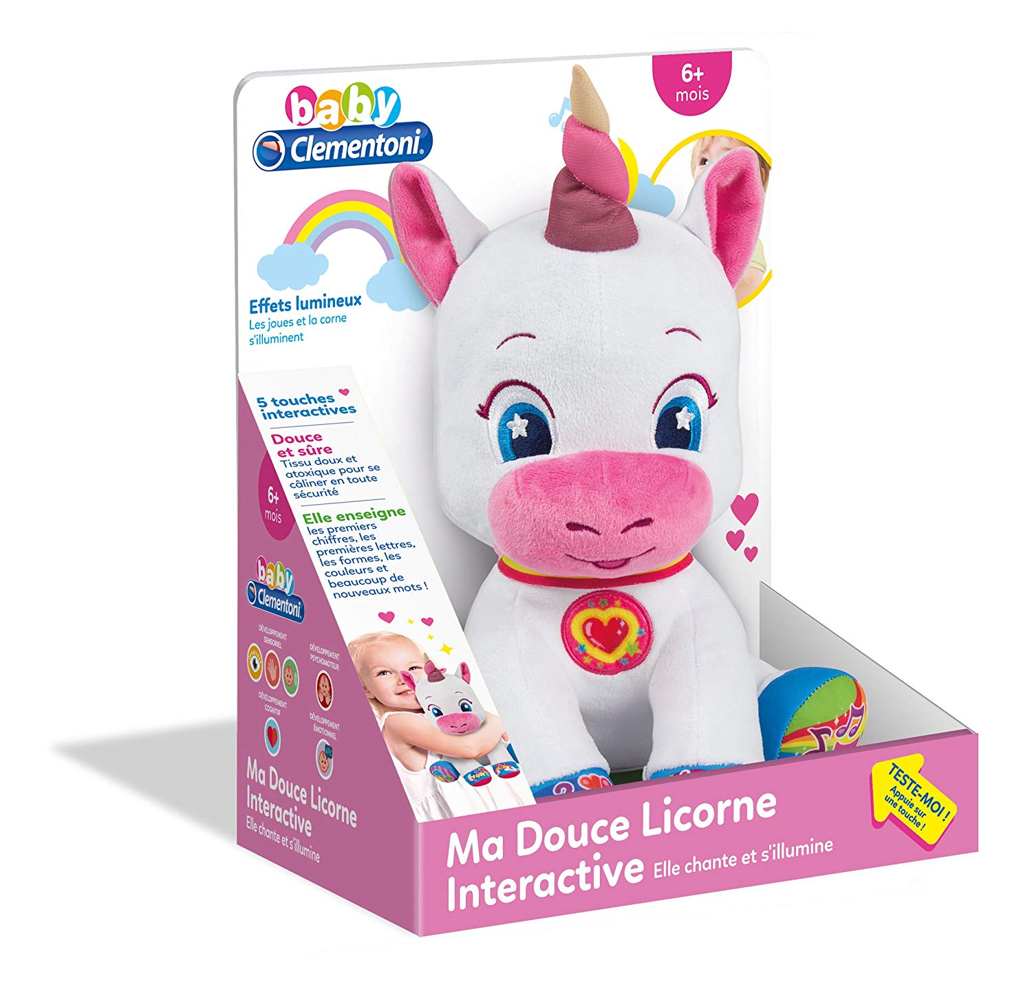 baby clementoni unicorn learning soft toy