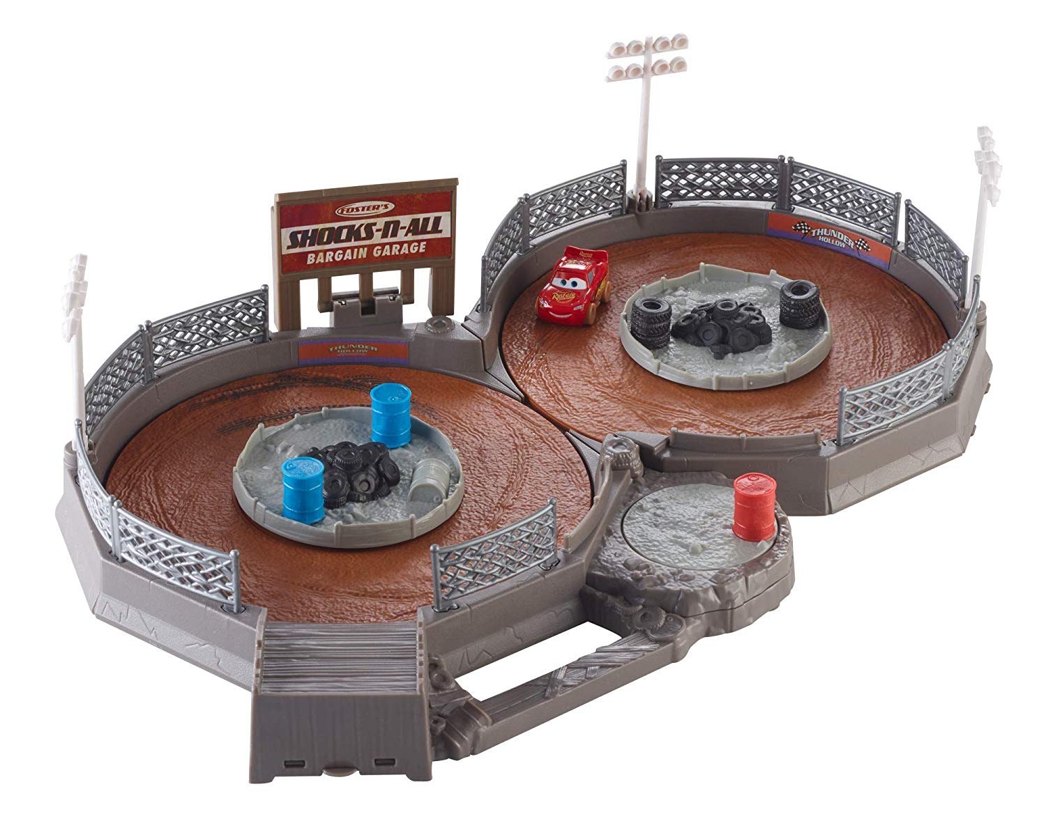 cars mini racers crank & crash derby playset