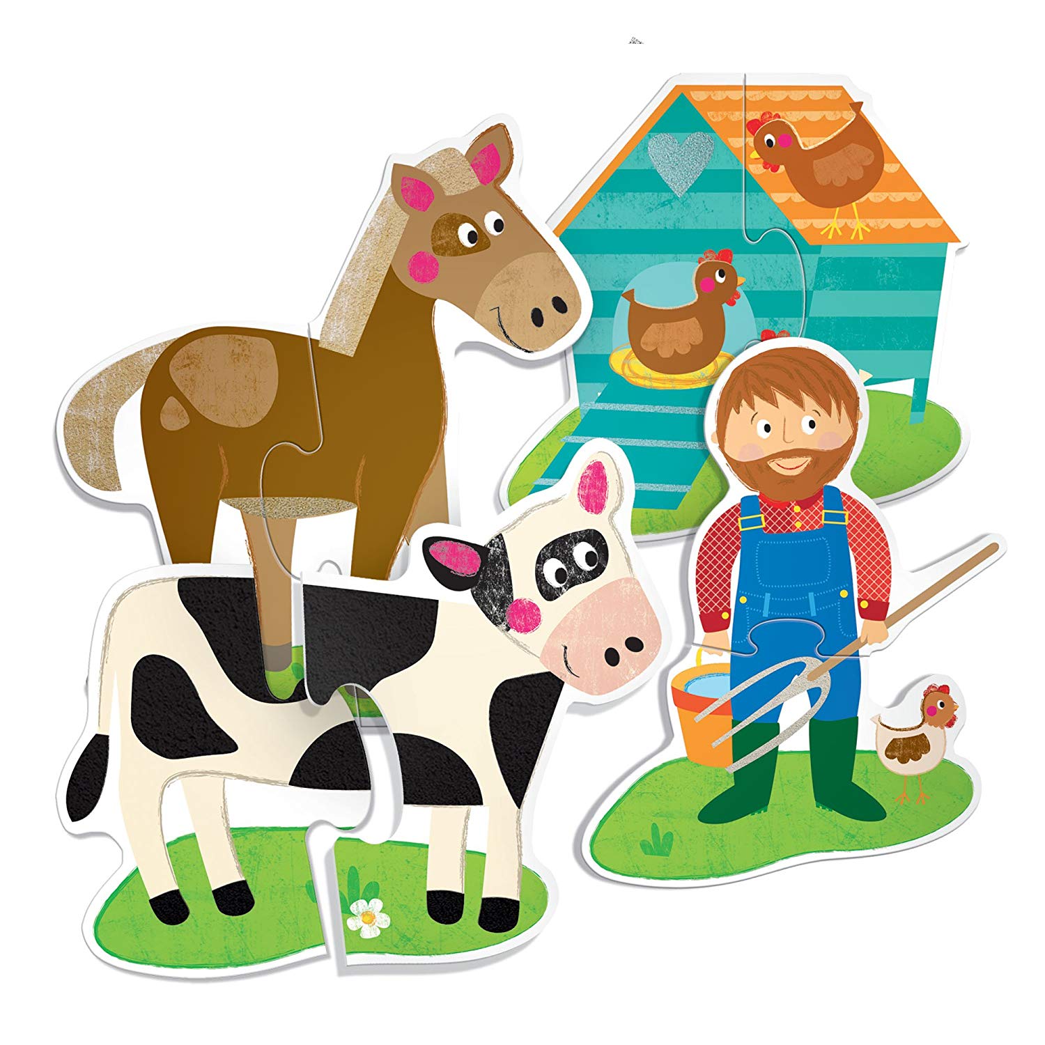 Headu Montessori Touch 2 Piece The Farm Puzzle Children’s Farm Animals