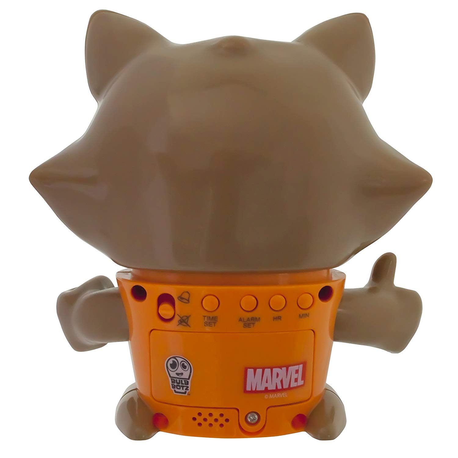 BulbBotz Marvel 2021357 Guardians of the Galaxy Vol.2 Rocket Raccoon Kids Night Light Alarm Clock with Characterised Sound | brown/orange| plastic | 5.5 inches tall | LCD display | boy girl | official - Image 3