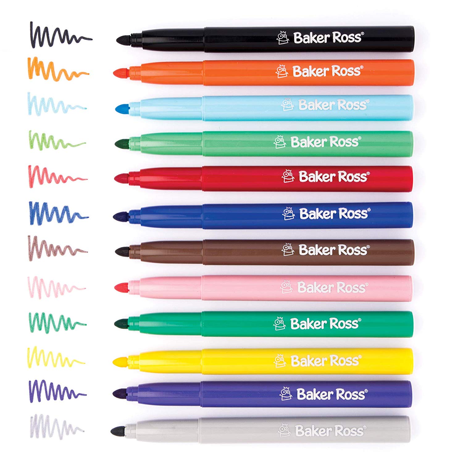 Baker Ross AW346 Chunky Felt Tip Pens Bulk Tub, Markers for Kids Arts and Crafts Activities and Teacher Supplies, Assorted, 48 - Image 2