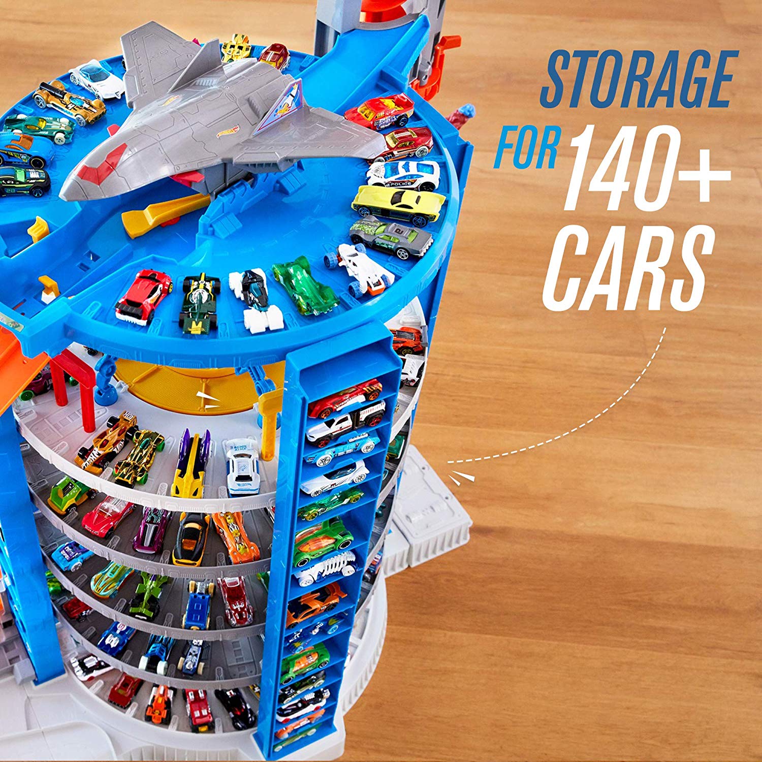 Hot Wheels FDF25 City Toy Garage, Connectable Play Set with 4 Diecast