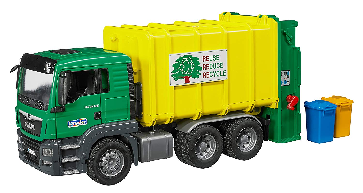 Bruder 03764 Man Tgs Rear Loading Garbage Truck TopToy