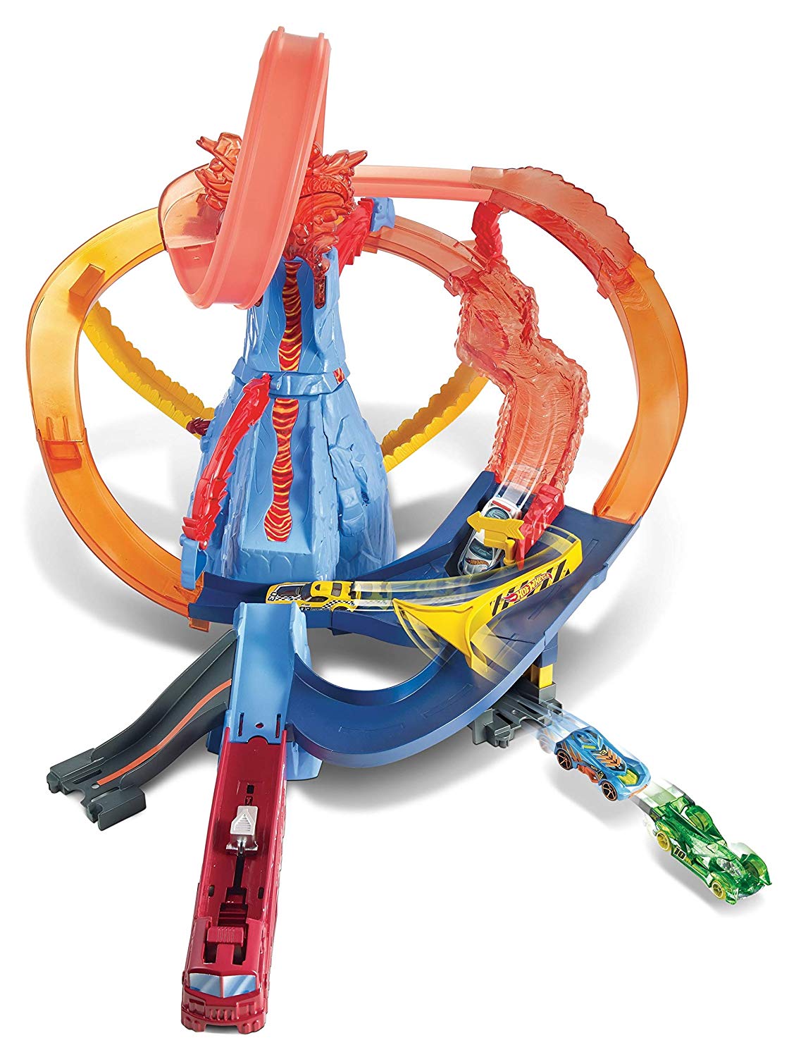 Hot Wheels FTD61 City Volcano Escape Connectable Play Set with Diecast ...