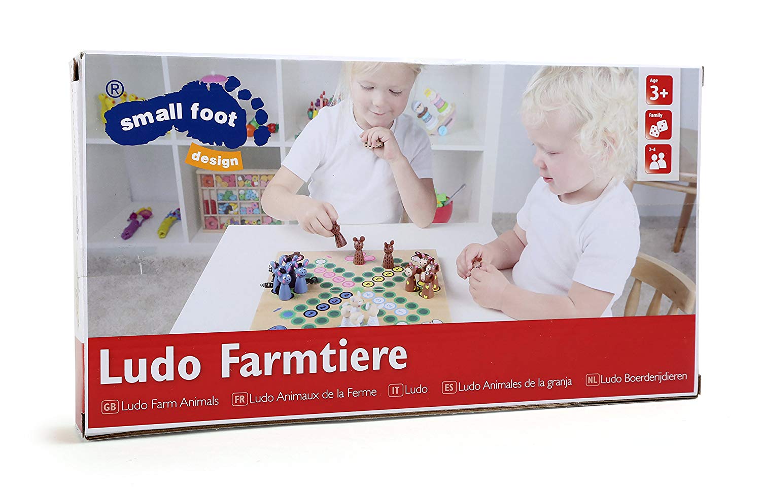 small foot 6257 wooden Ludo Board game "Farm animals", parlour game Ludo with animals as game figures, from 3 years on - Image 3