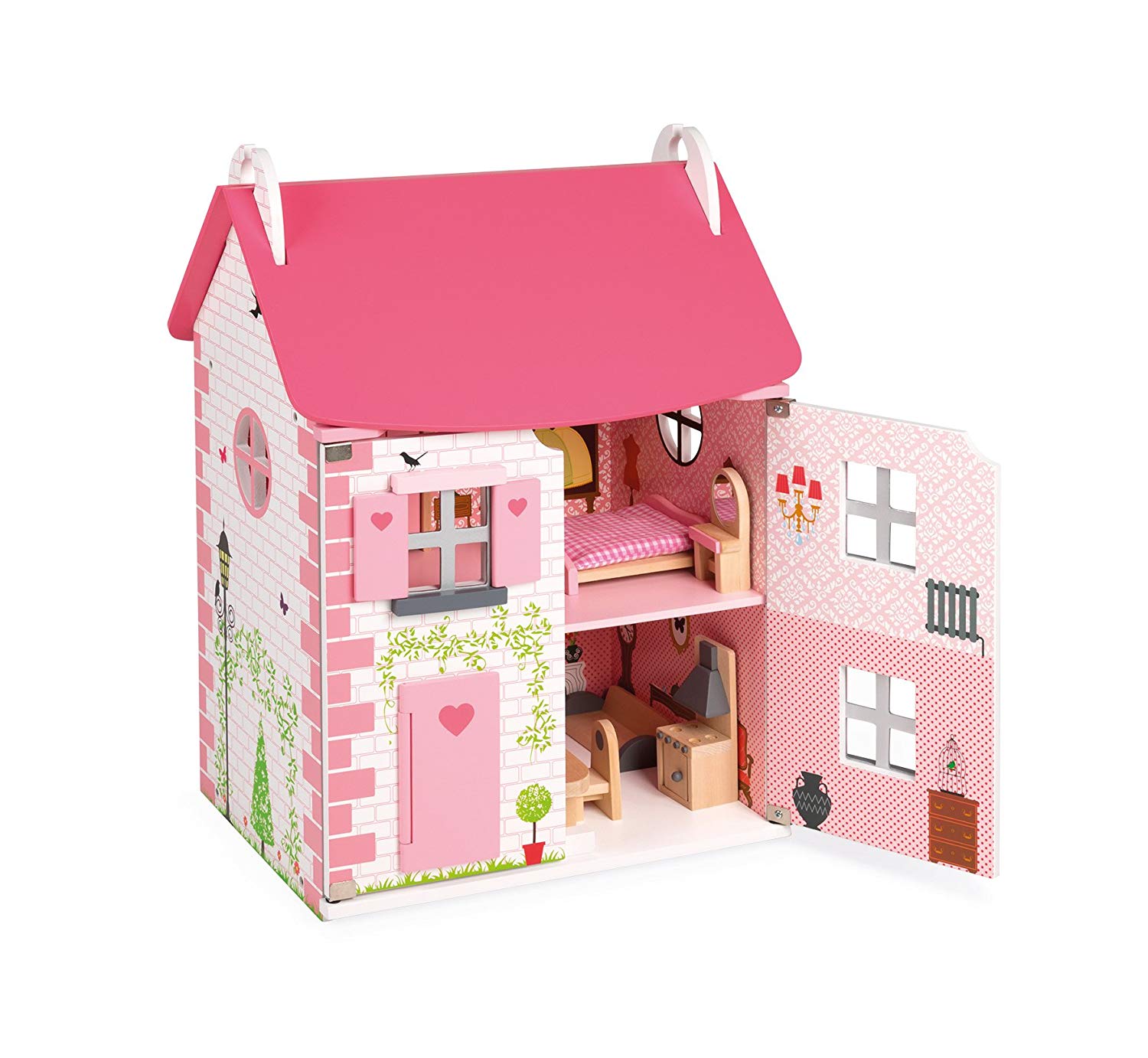 Janod J06581 Mademoiselle Doll's House Game, Pink
