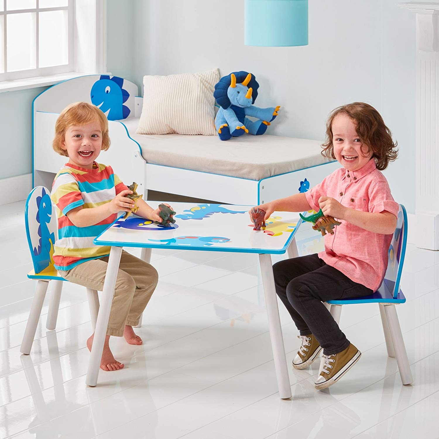 Dinosaur kids table and 2 chair set by hellohome new arrivals