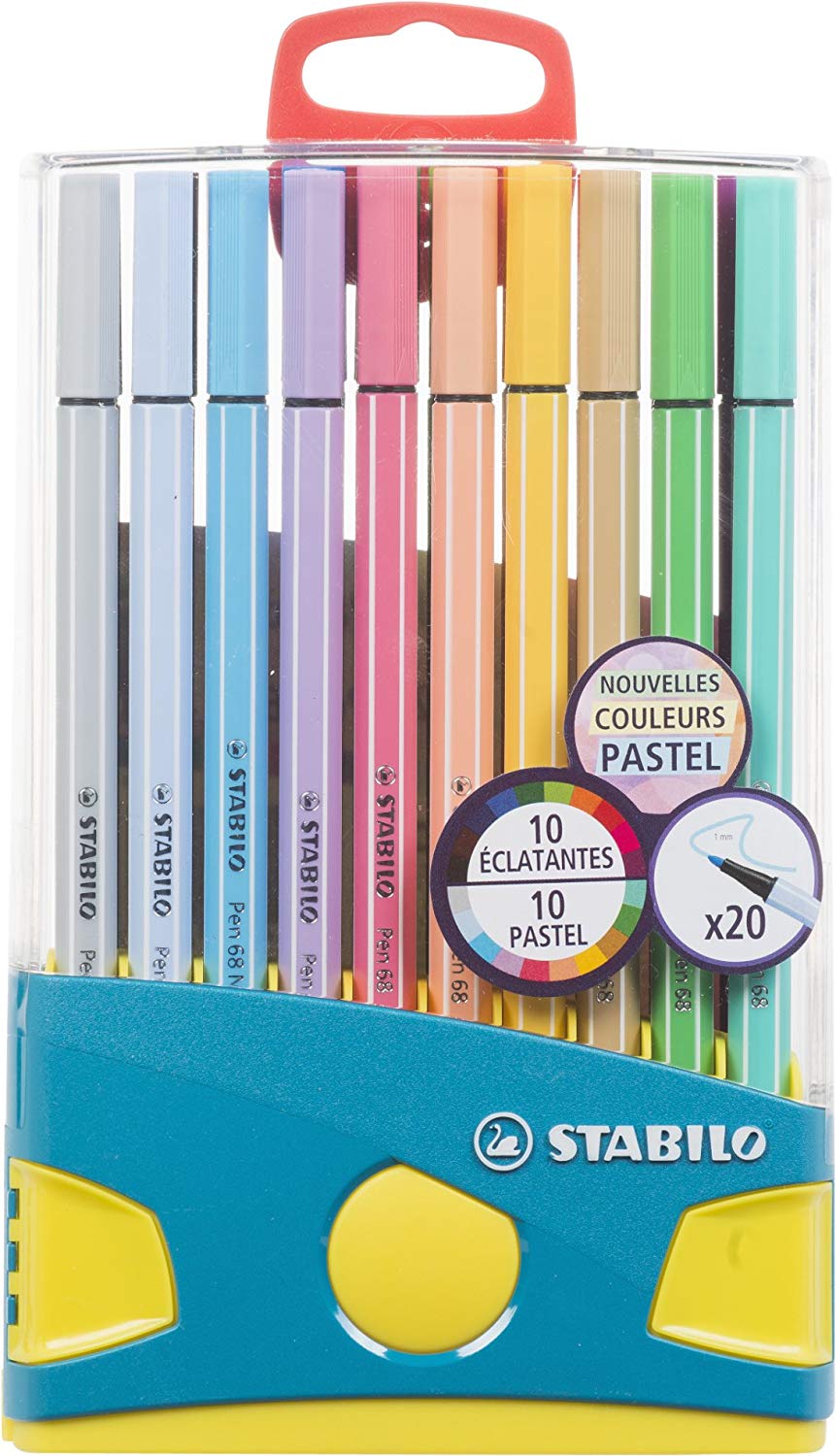 effectief Grof versnelling Stabilo Pen 68 Drawing Pen Medium Point Colour parade pastel case 20  feutres Pastel – TopToy