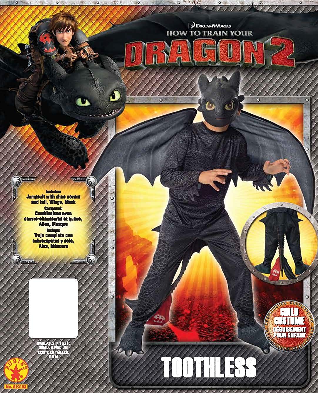 Toothless Night Fury Boys Fancy Dress Train Your Dragon 2 Kids Childrens Costume 