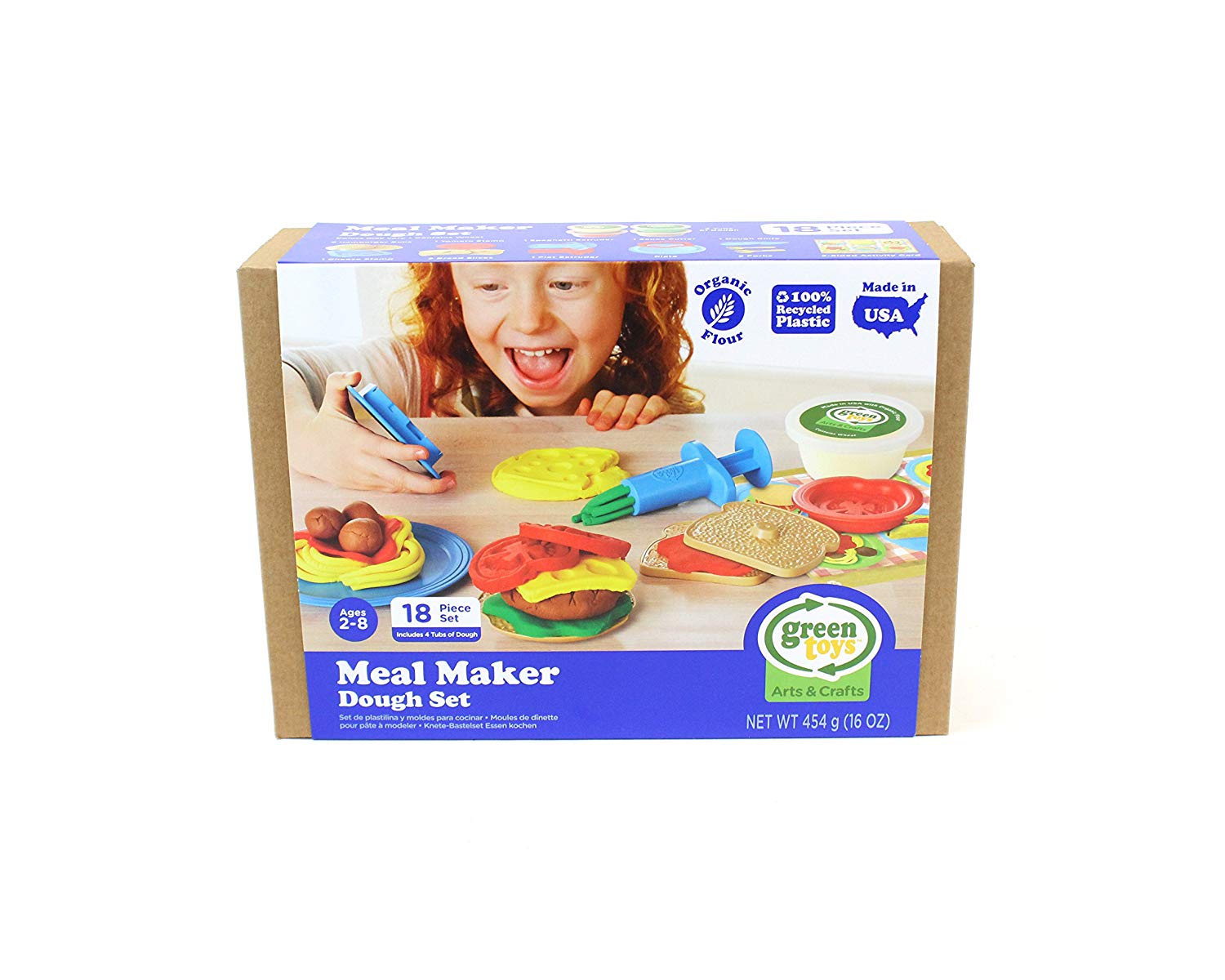 Green Toys 18 Piece Meal Maker Dough Set Doh Moulding Modelling Play