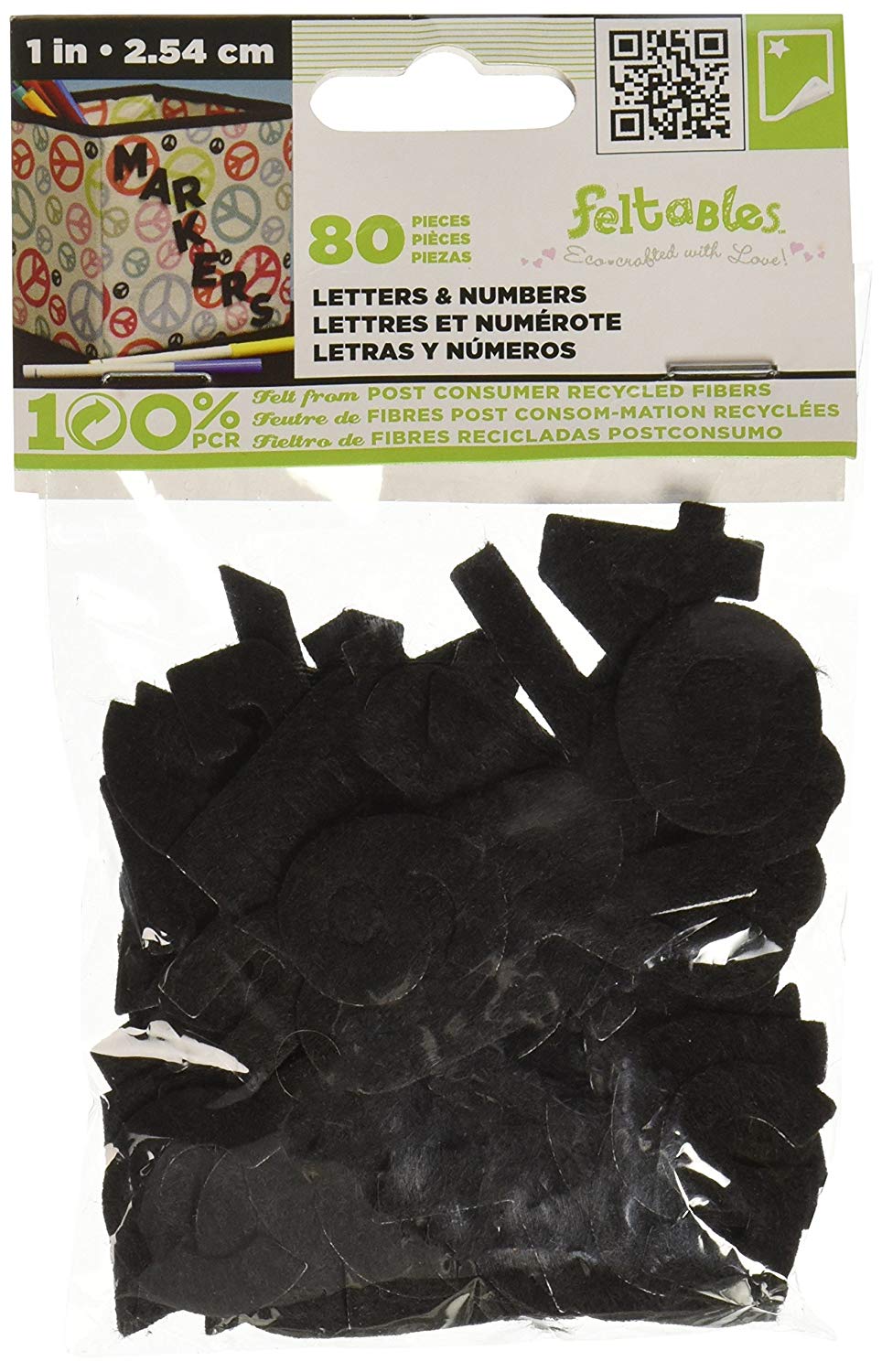 New Image Group Feltables Felt Letters and Numbers 1inchBlack TopToy