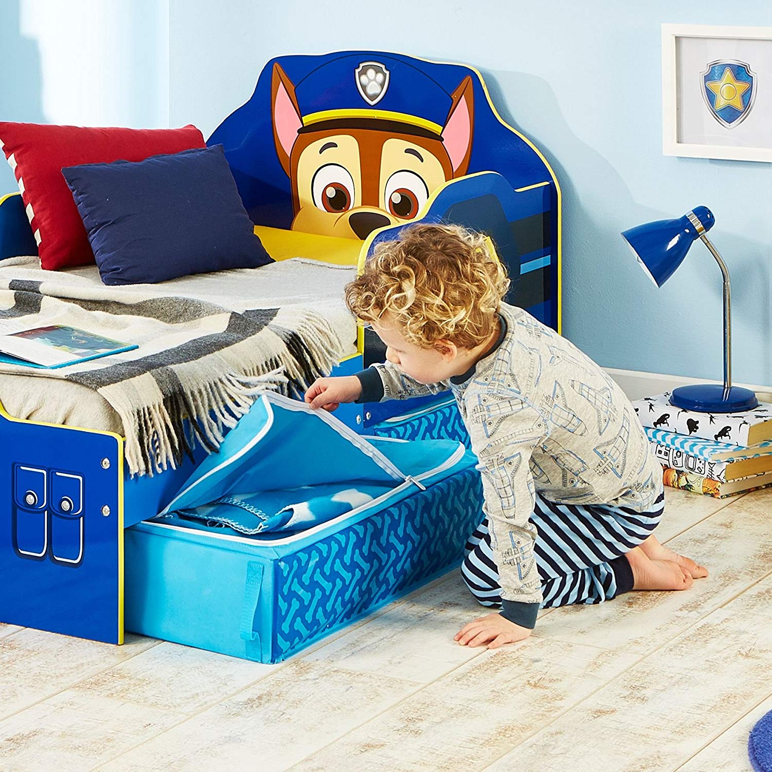 Paw Patrol Chase Kids Toddler Bed with Underbed Storage by HelloHome