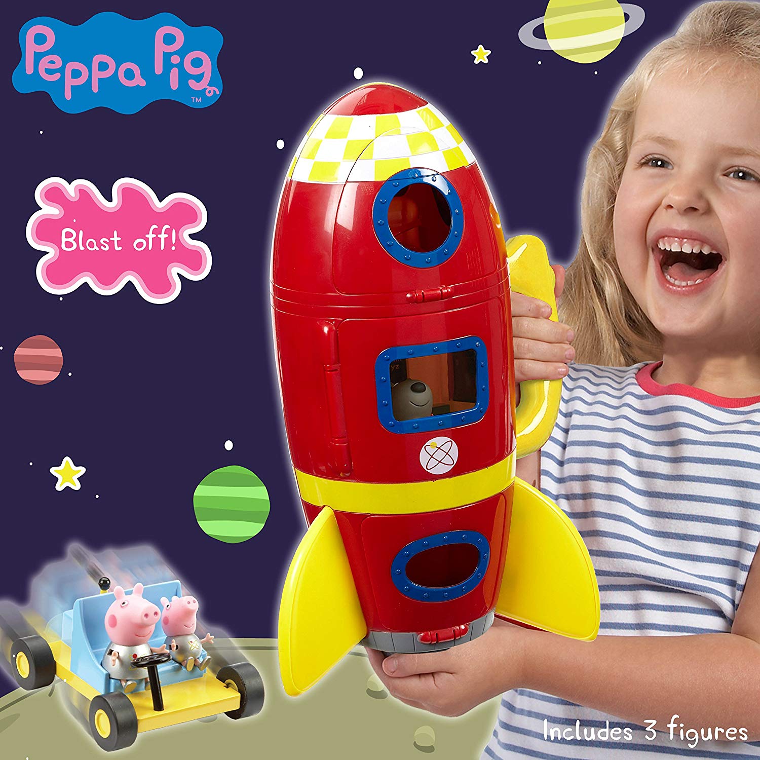 Peppa Pig Spaceship Adventure Playset With Moon Buggy TopToy USA Peppa Pig Spaceship Adventure Playset With Moon Buggy TopToy USA