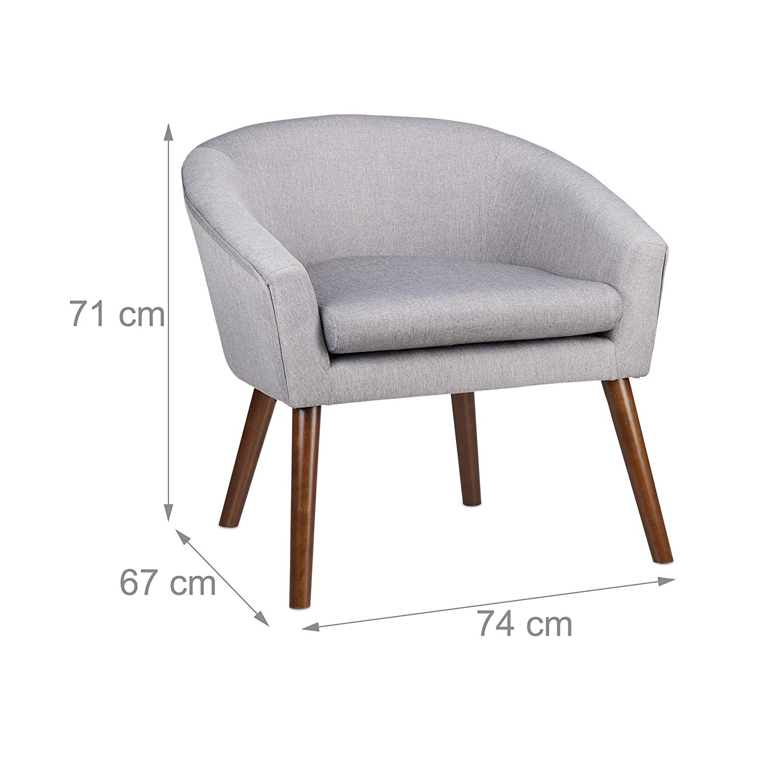Relaxdays Comfortable, Soft, Dining Removable Cushion, Round Club Chair