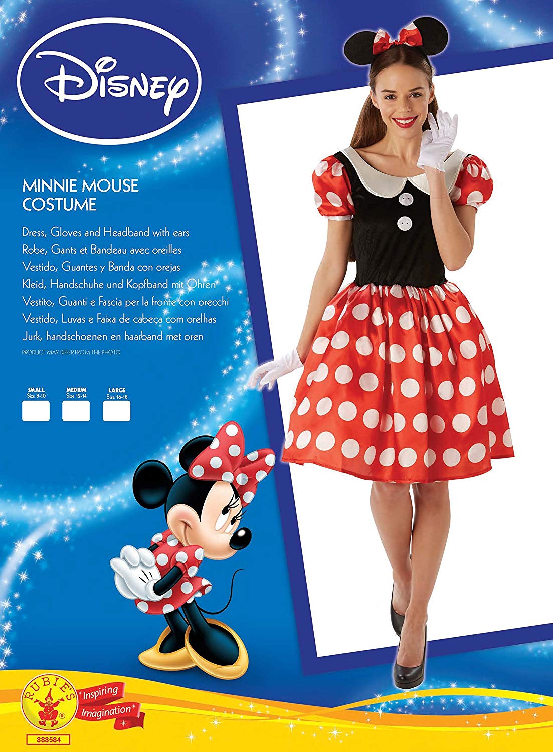 Rubies Official Ladies Disney Minnie Mouse Adult Costume Medium Toptoy 9711