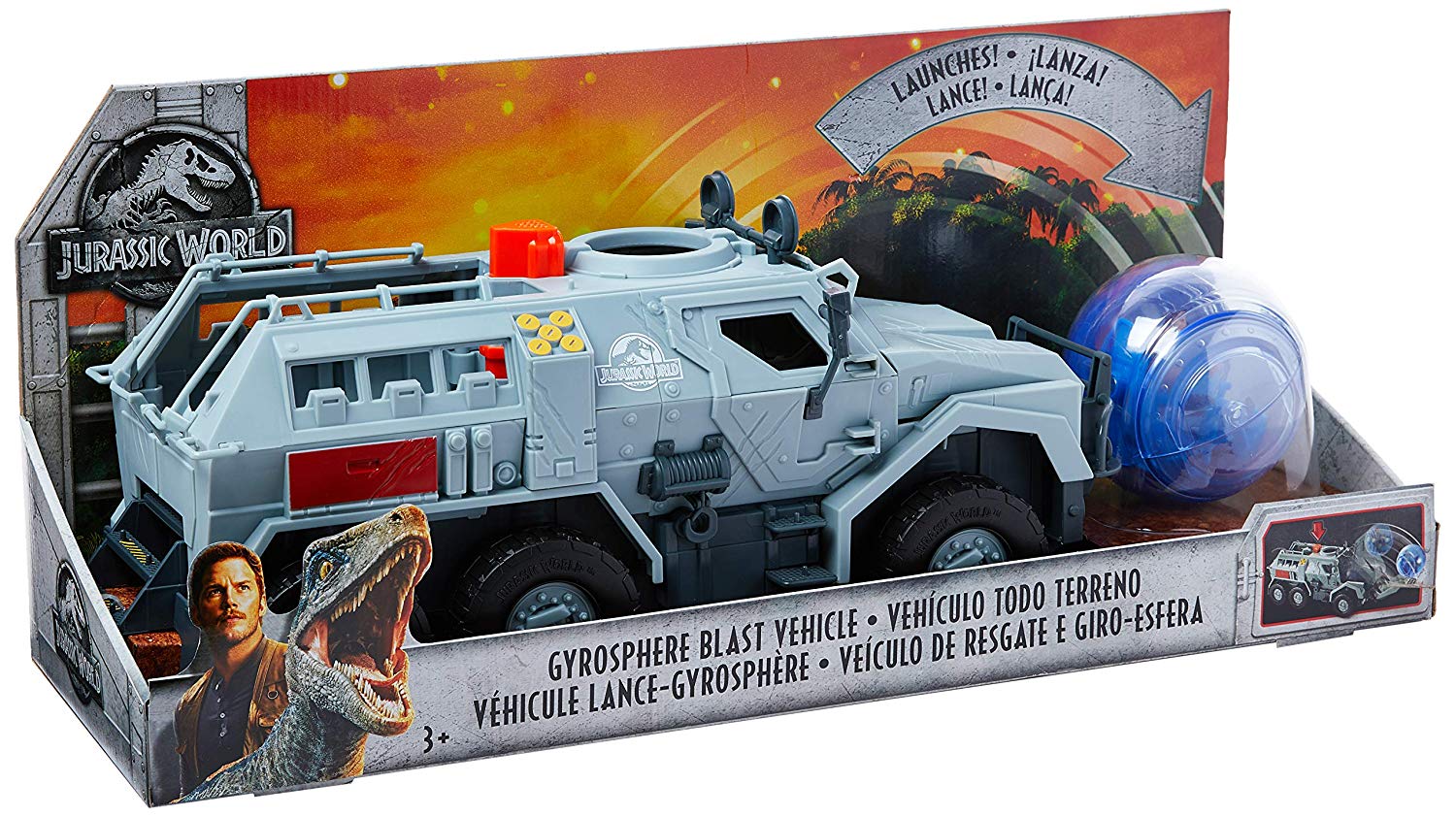 Jurassic World FMY86 Gyrosphere Blast Vehicle Toy, MultiColored TopToy