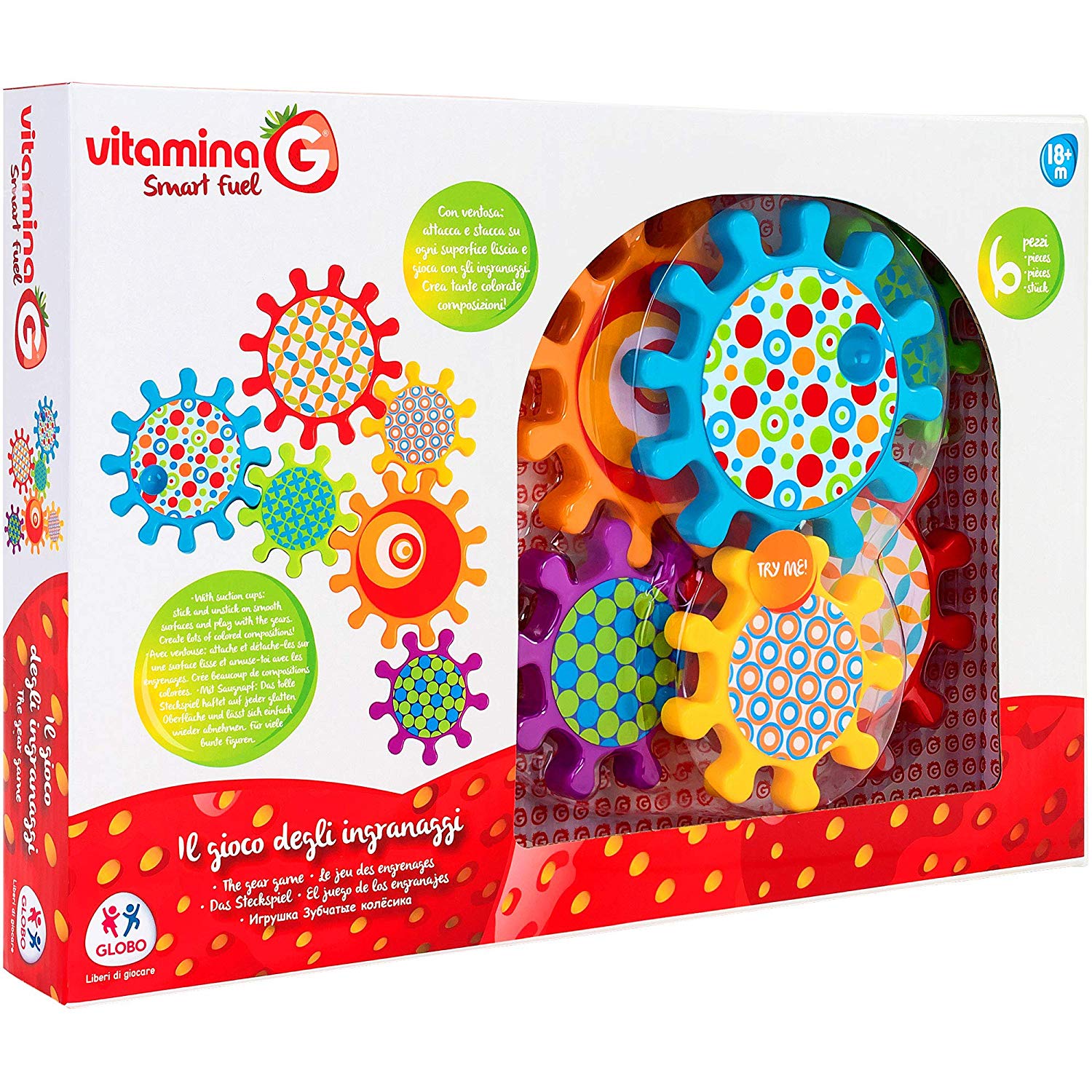 Vitamina G – Mattonelle Puzzle Animali Morbide 5 Pezzi, Tappetino Gioco Antiscivolo 32x32 Cm, Multicolore