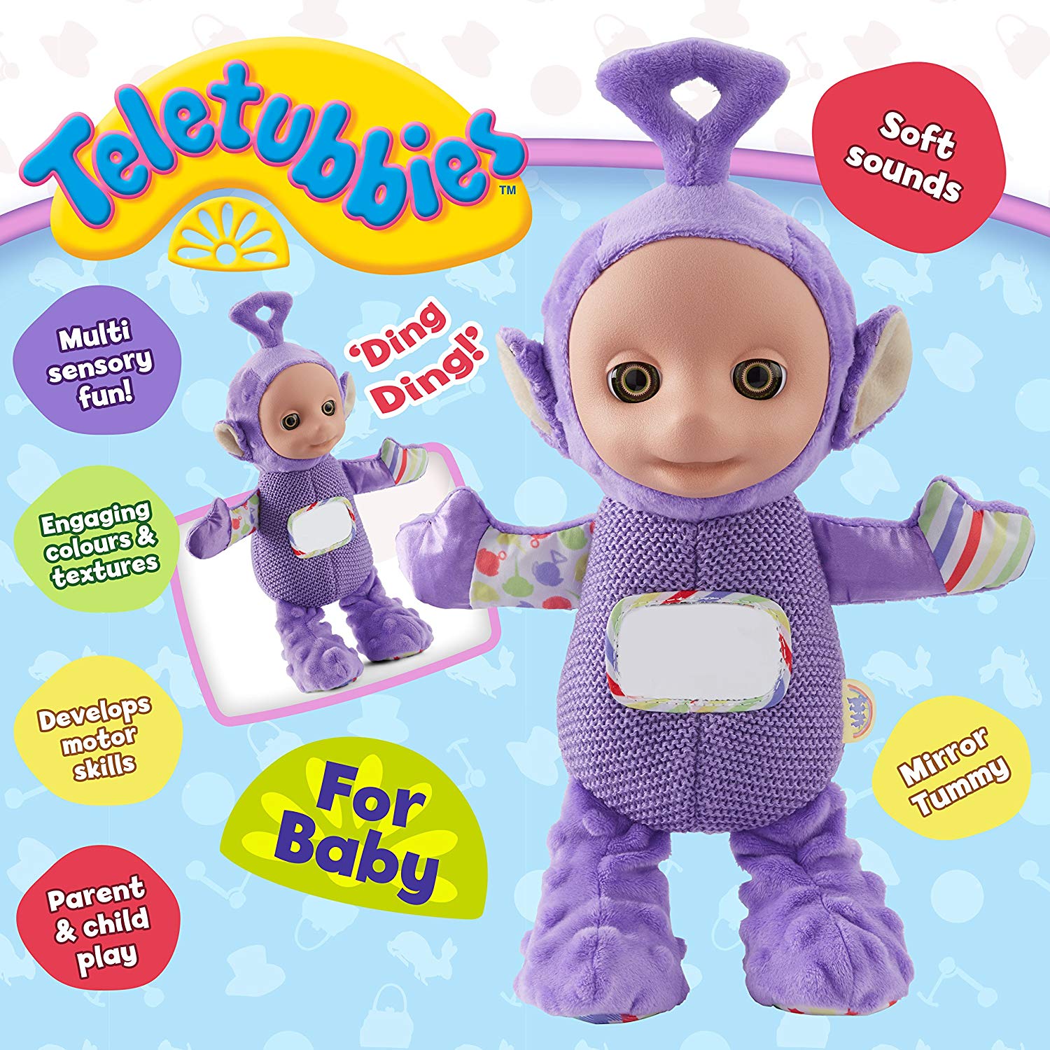 teletubbies clip on soft toy