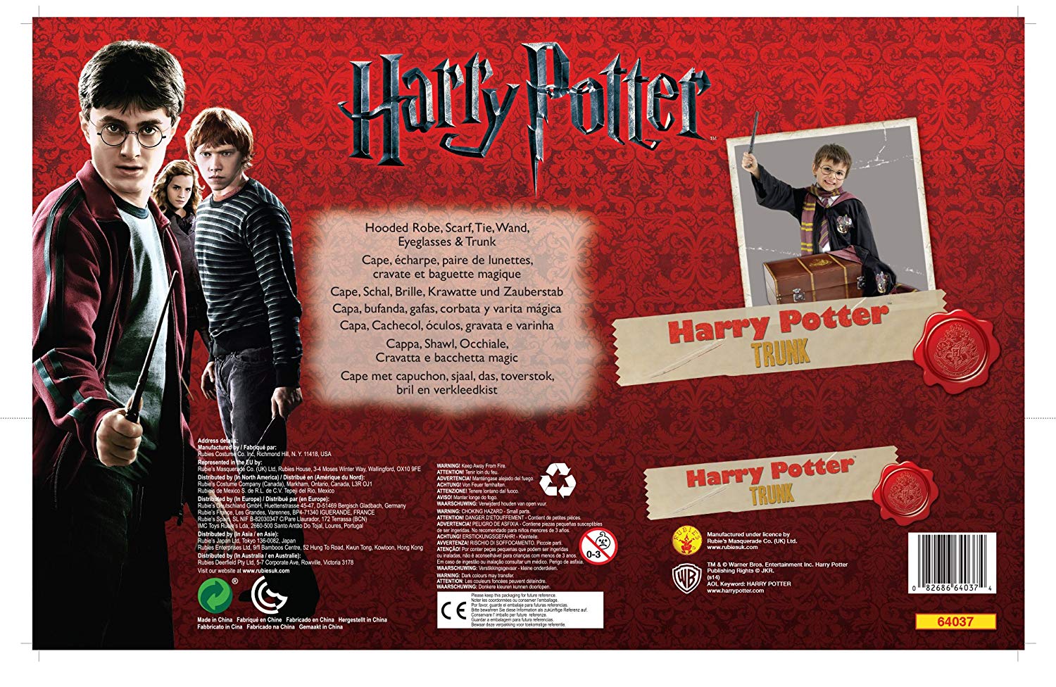 Rubie's Official Harry Potter Boy's Fancy Dress Costume – One size,  Multi-Coloured – TopToy