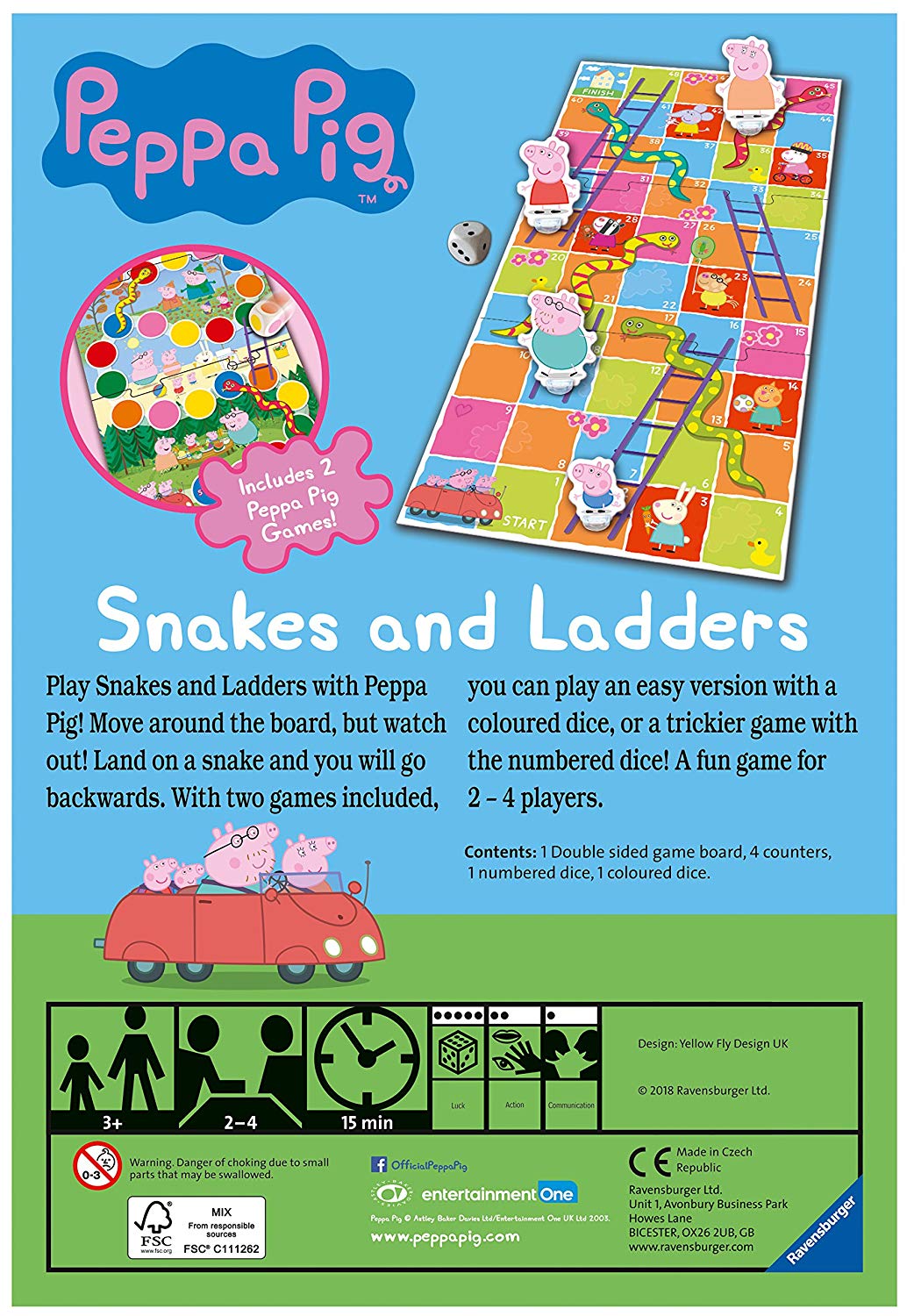 Ravensburger Peppa Pig Snakes & Ladders Board Game for Kids Age 3 Years